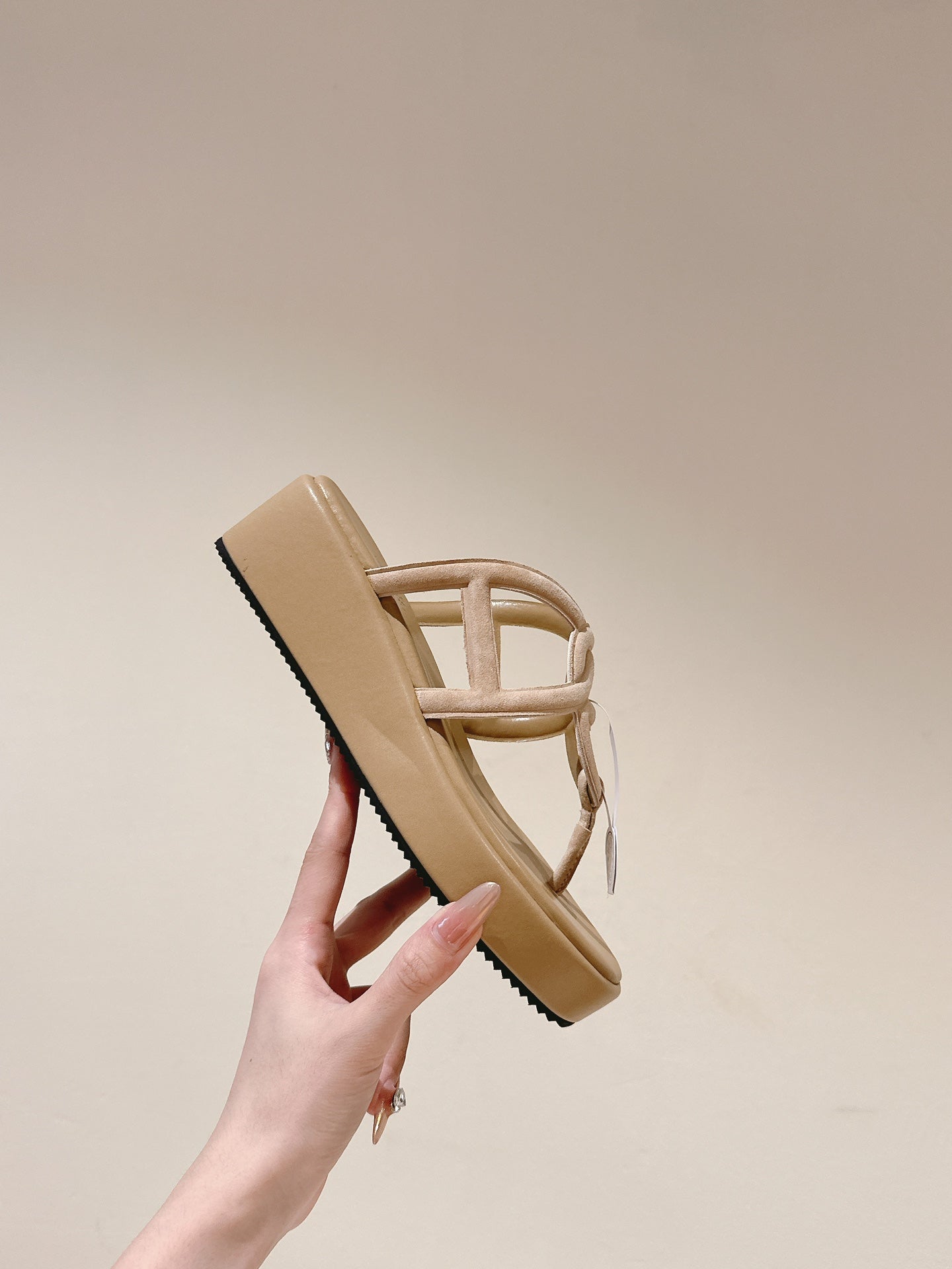 HM Gipsy Sandals 50mm Beige Sheepskin 484751