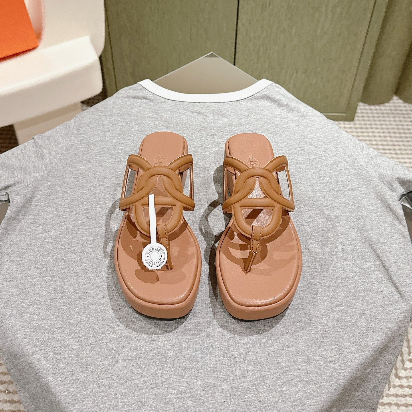 HM Gipsy Sandals 50mm Light muted browns Sheepskin 484752