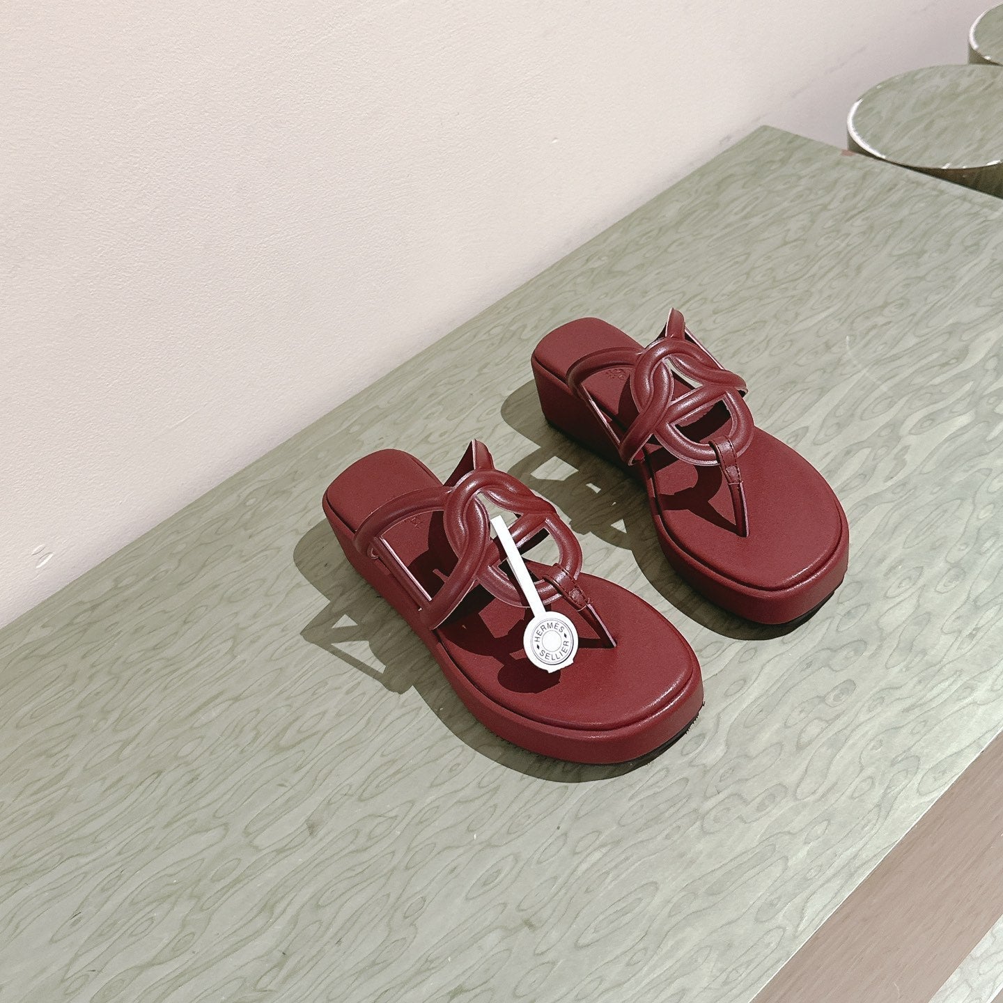 HM Gipsy Sandals 50mm Reddish-brown Sheepskin 484755