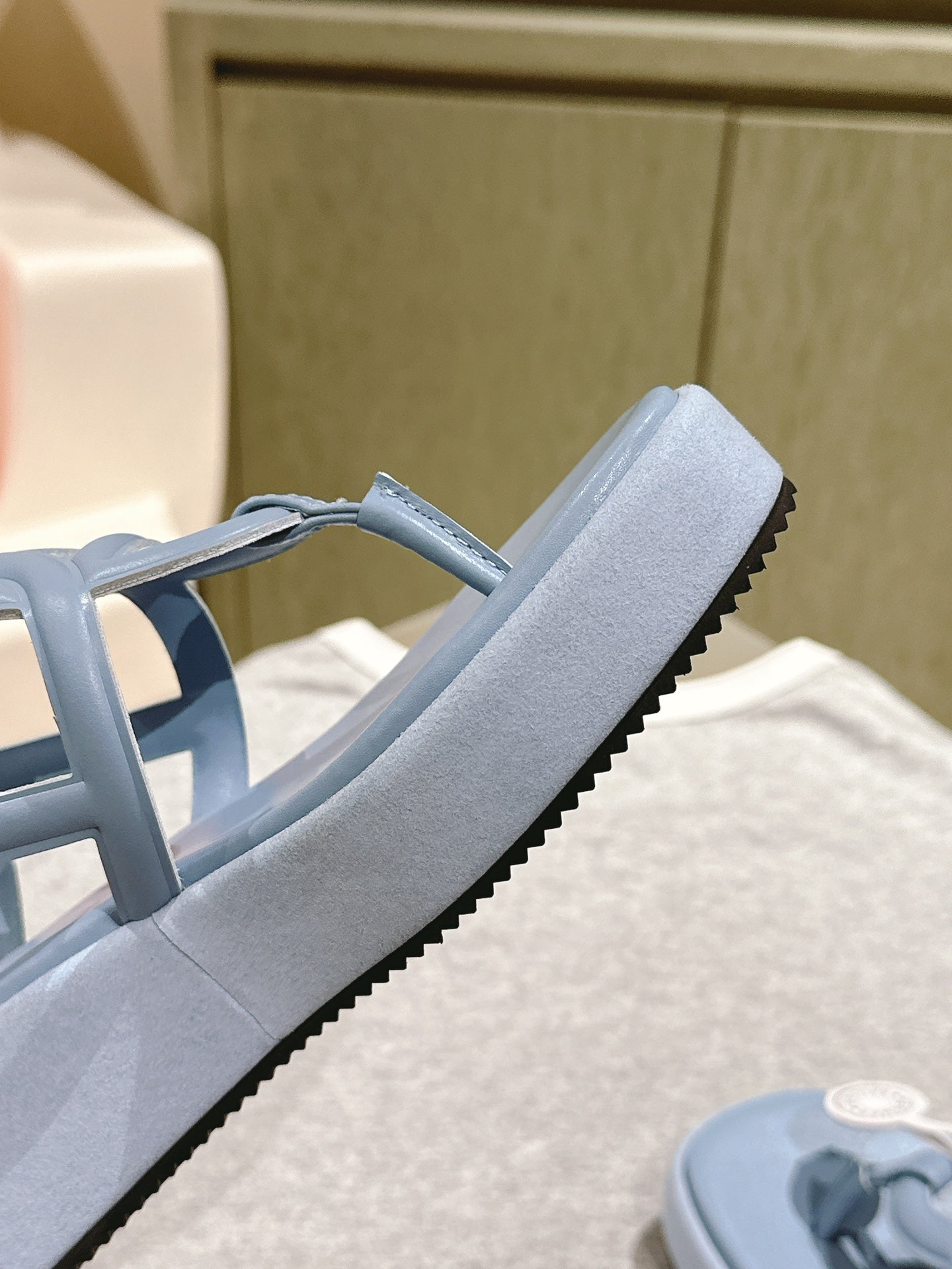 HM Gipsy Sandals 50mm Light Blue Sheepskin 484754