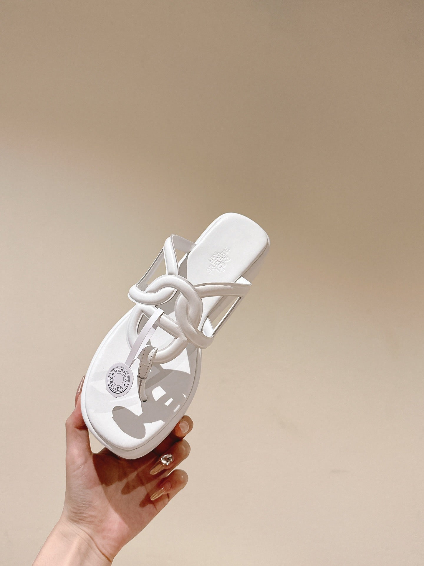 HM Gipsy Sandals 50mm White Sheepskin 484756