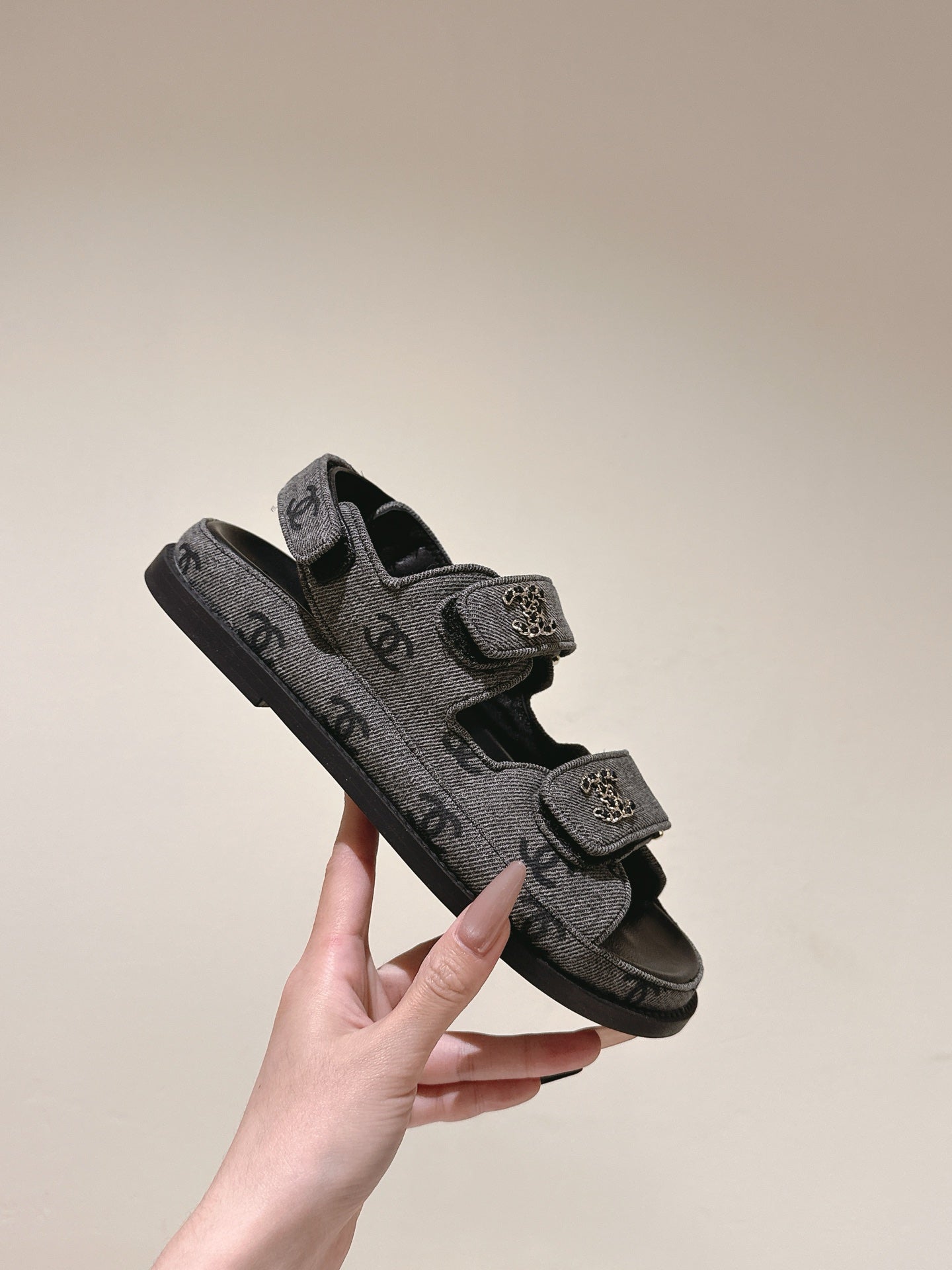 CC 25C Dad Sandals Grey Black Denim 462228