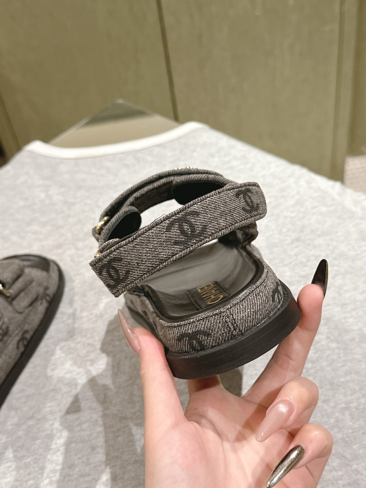 CC 25C Dad Sandals Grey Black Denim 462228