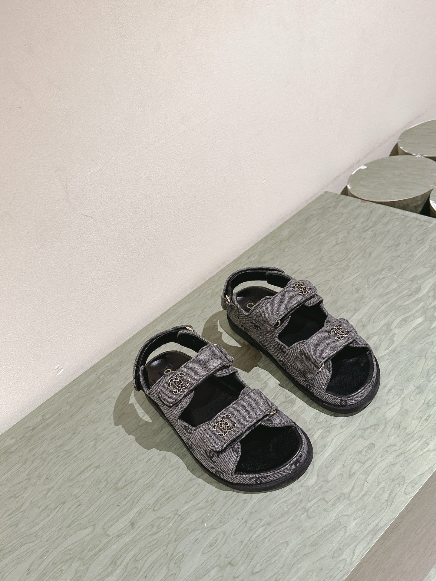 CC 25C Dad Sandals Grey Black Denim 462228
