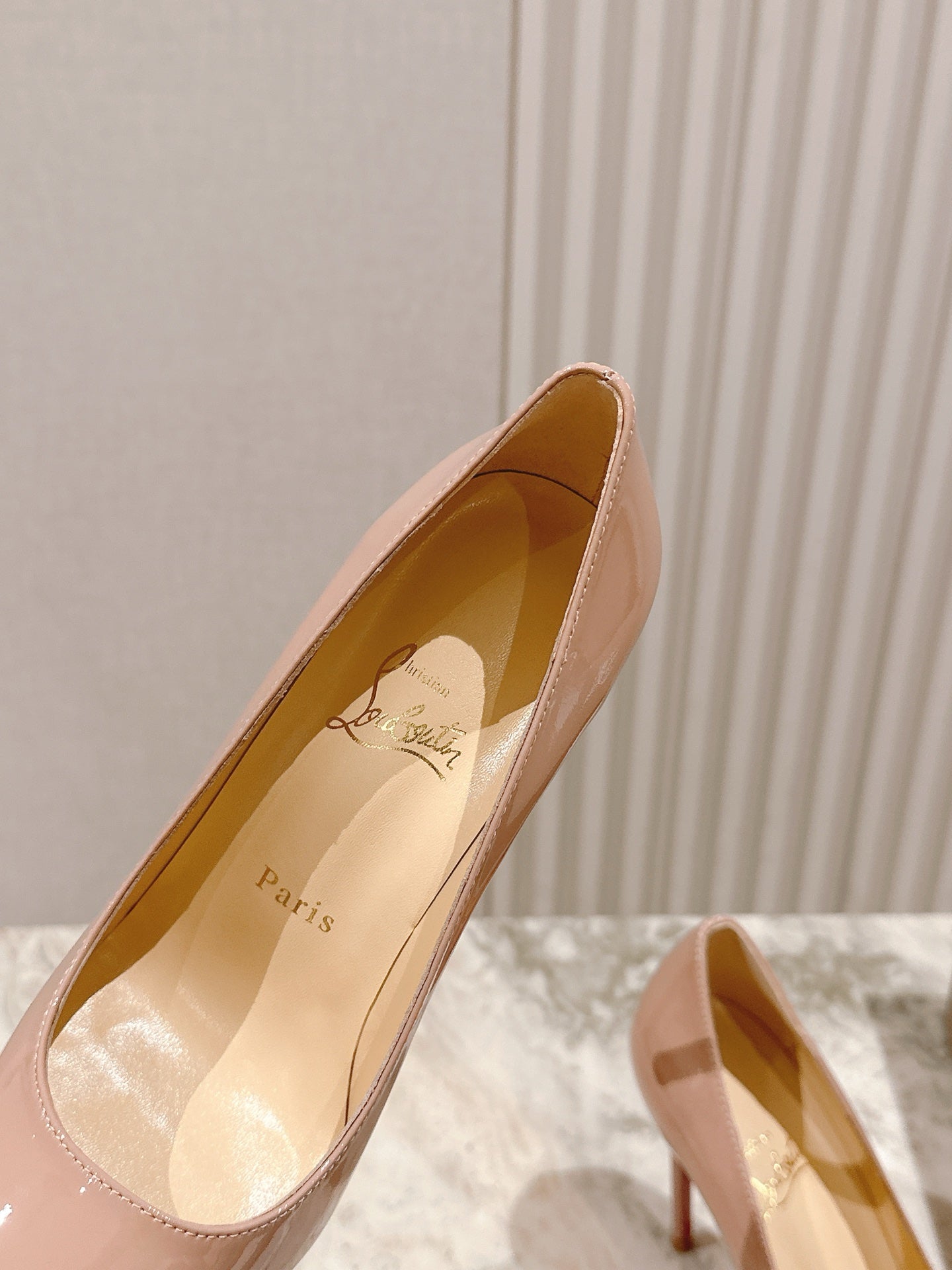 CL 25s So Kate Pumps 95mm Beige Patent Leather 446682