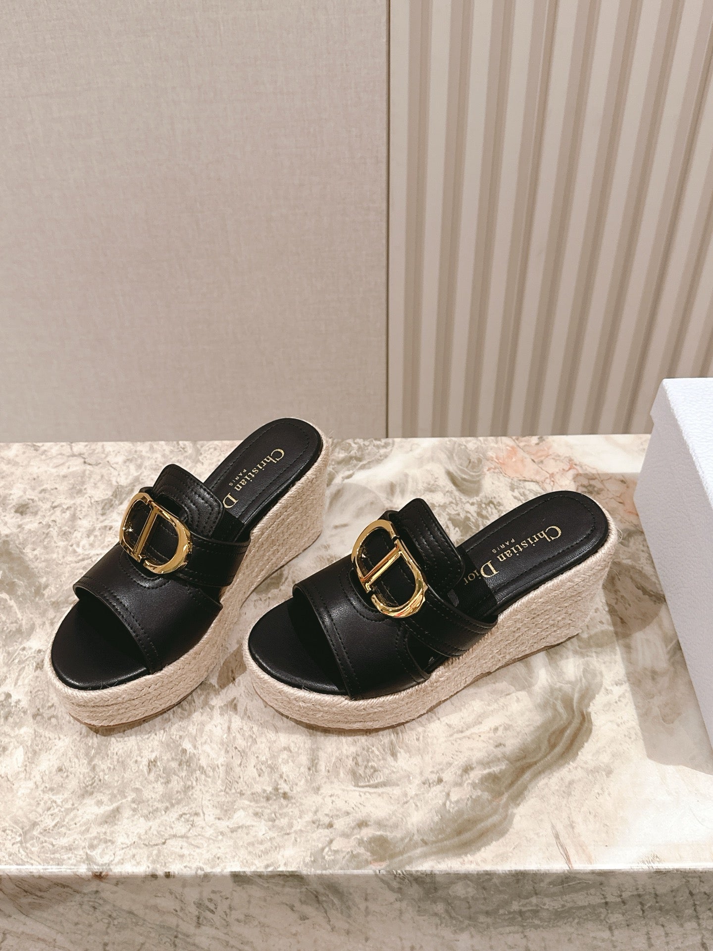CD 30 Montaigne Wedge Slide 85mm Lambskin 483076
