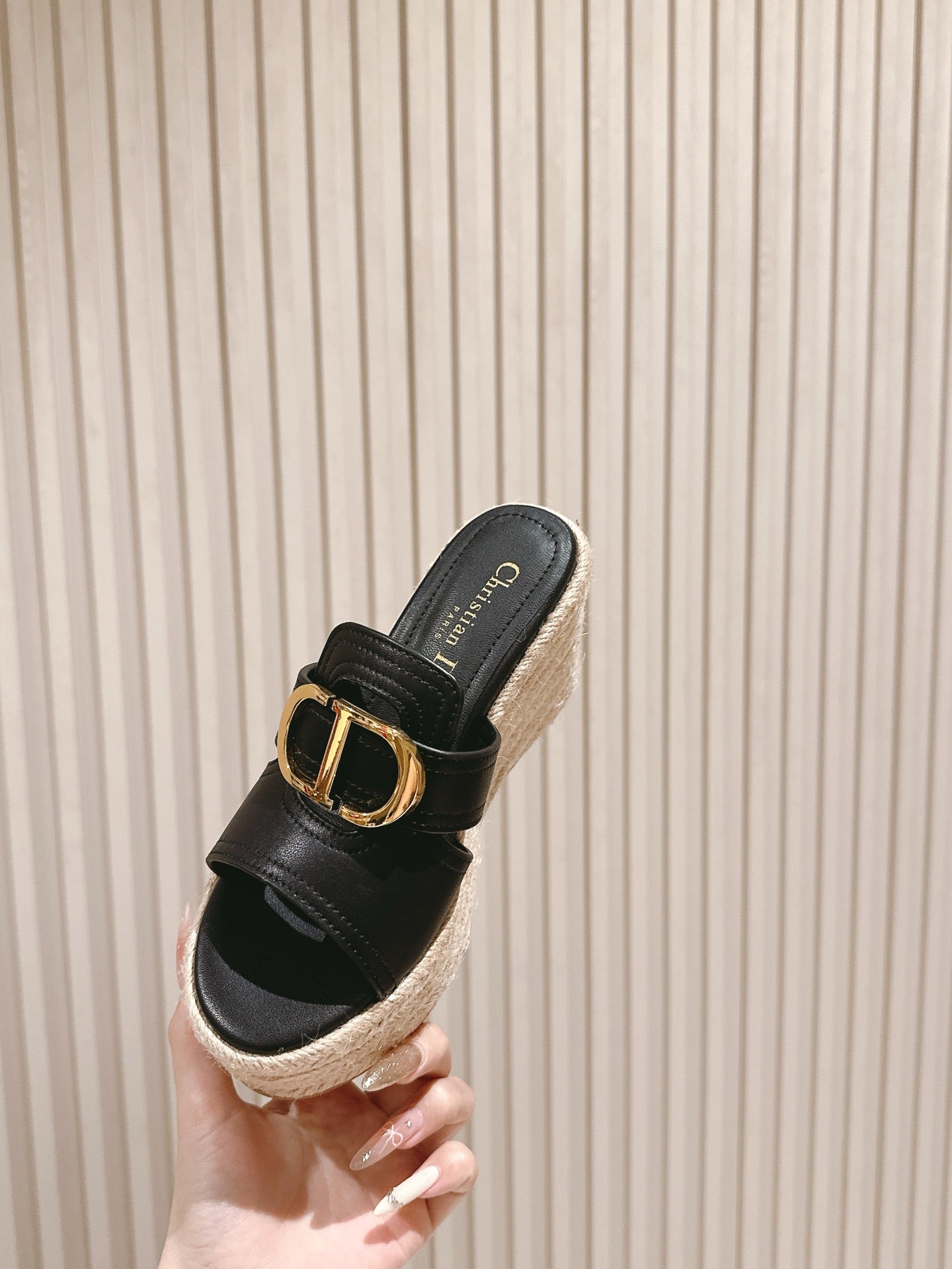 CD 30 Montaigne Wedge Slide 85mm Lambskin 483076