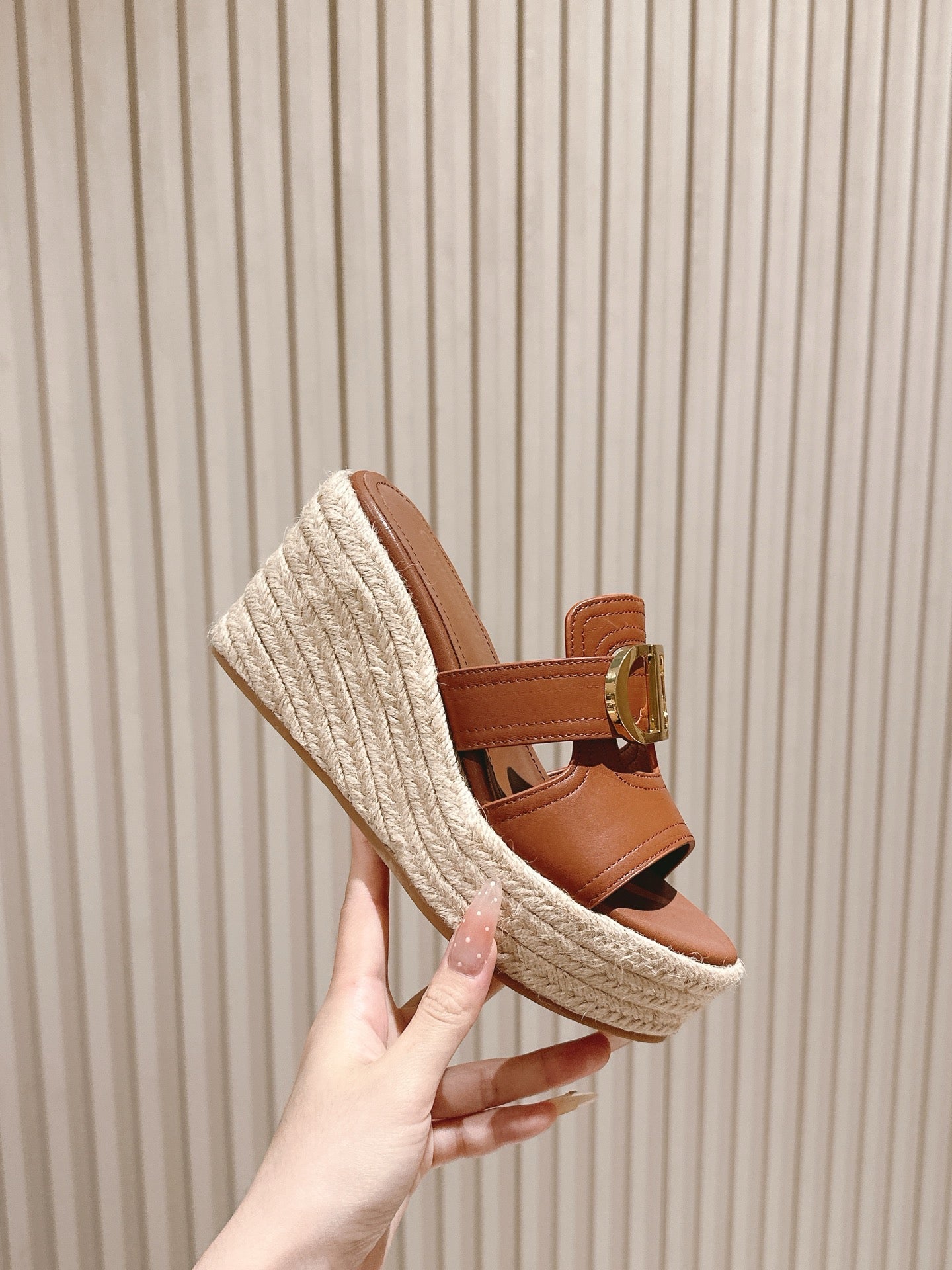 CD 30 Montaigne Wedge Slide 85mm Lambskin 483076