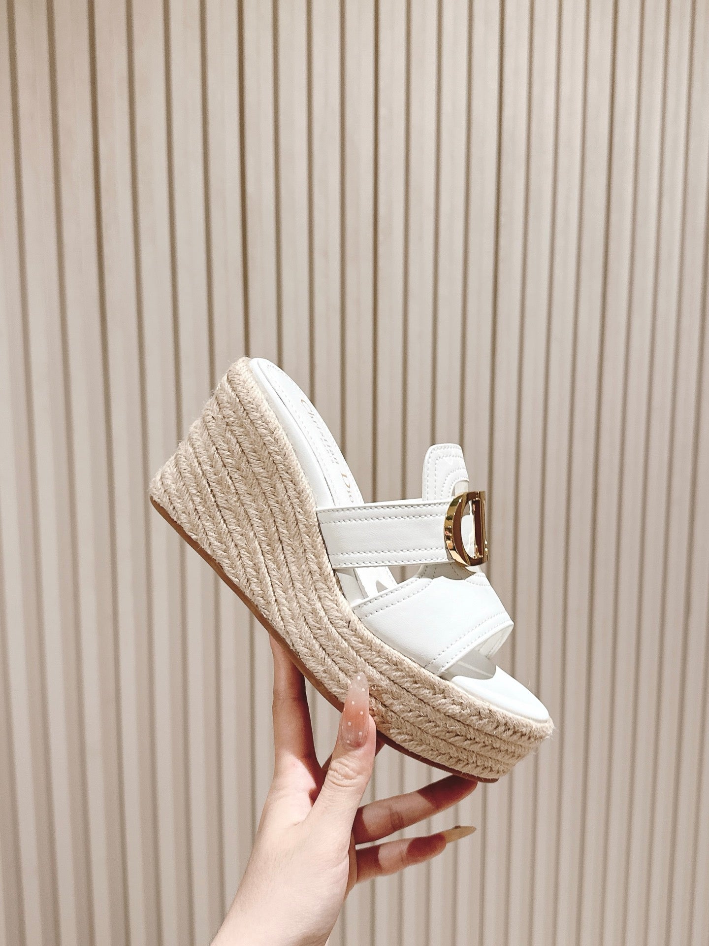 CD 30 Montaigne Wedge Slide 85mm Lambskin 483076