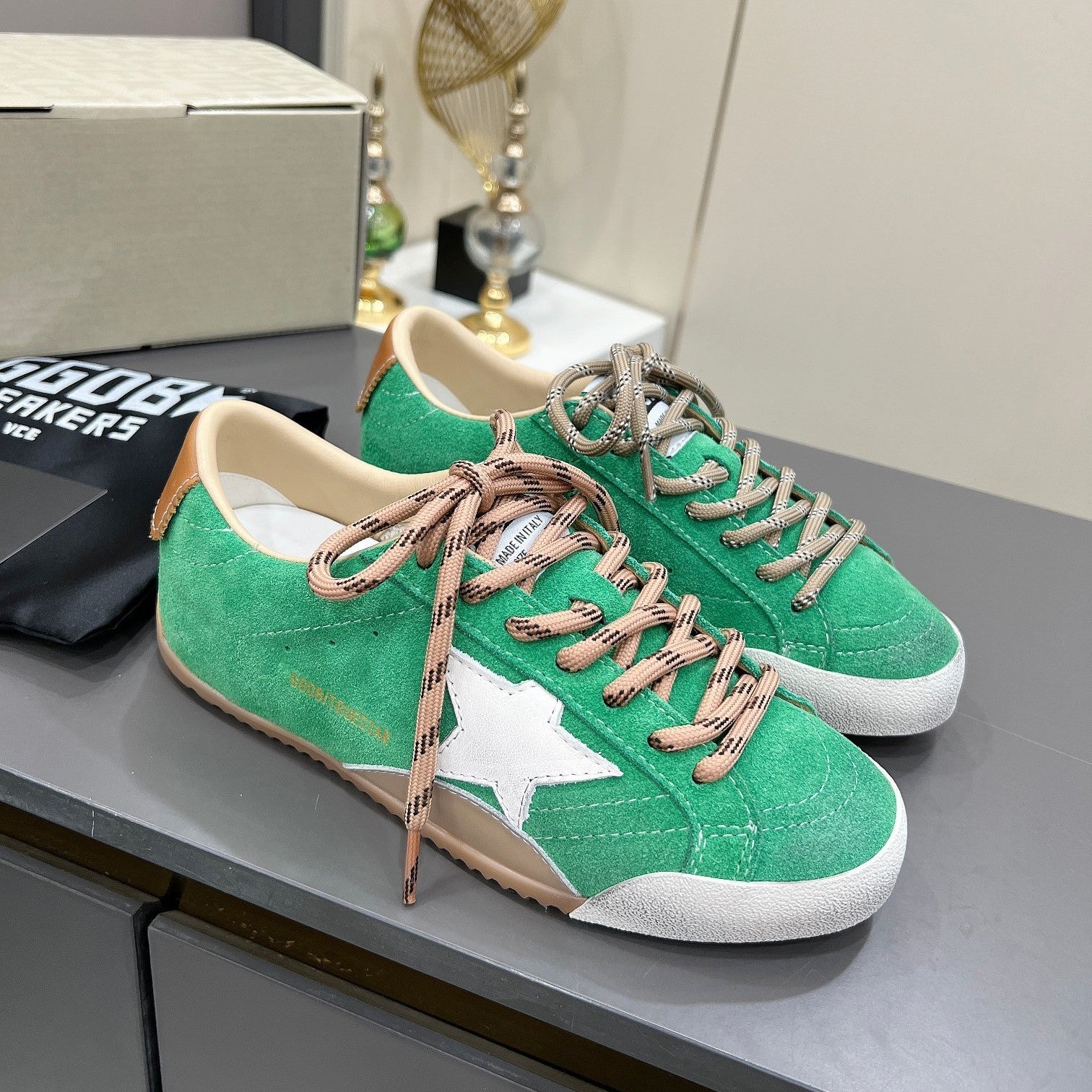 Golden Goose 26s True-Star Sneakers Green Suede 735906