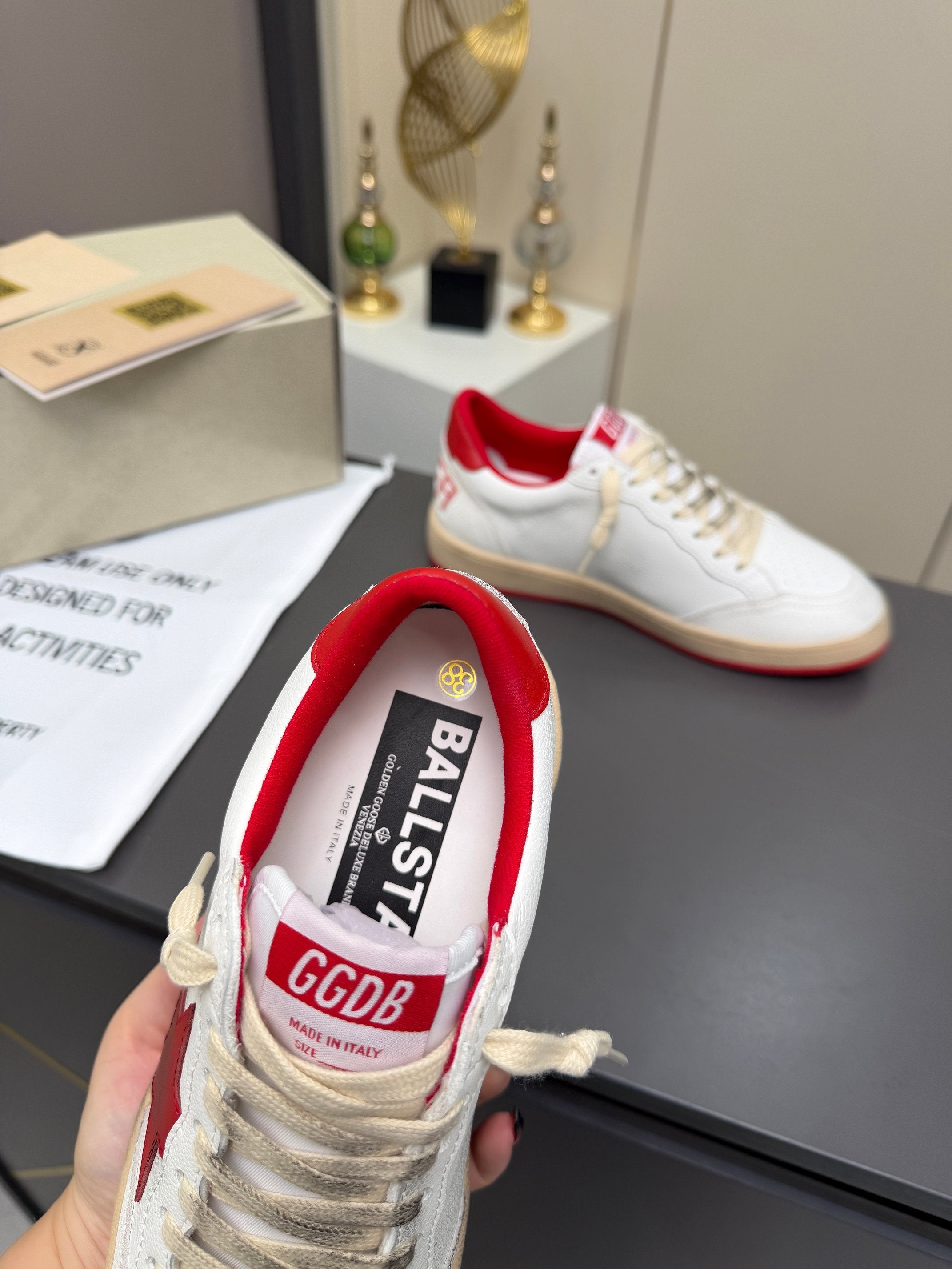 Golden Goose 26s Ball Star Sneakers Red White Leather 735901