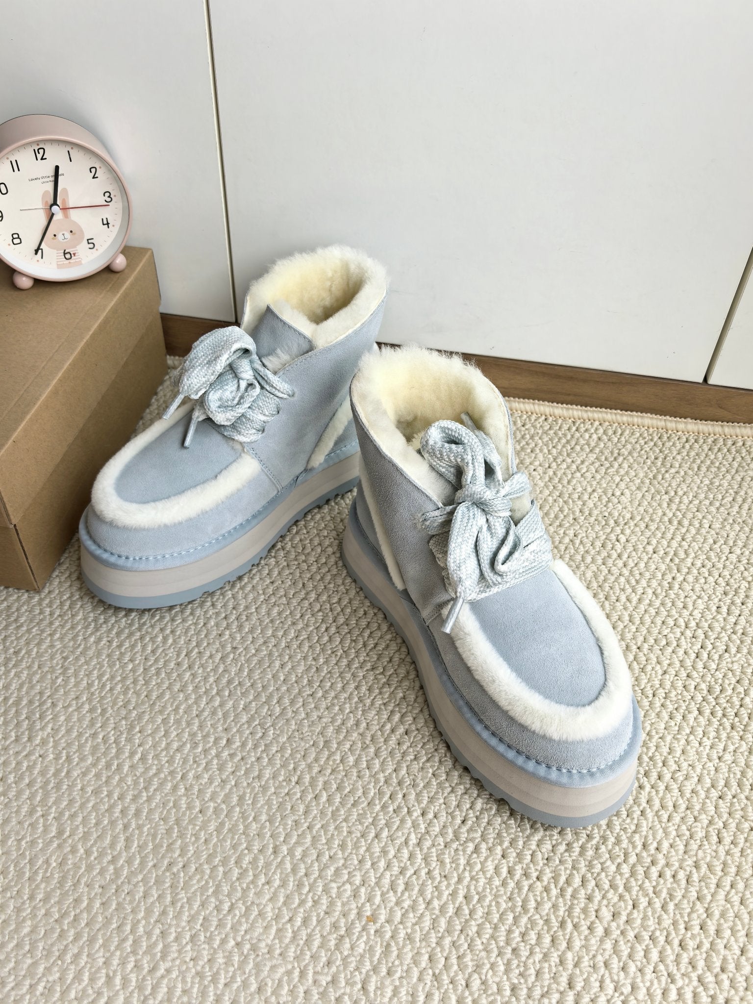 UGG Dopamine Snow Boots Light Blue Wool Suede 512875