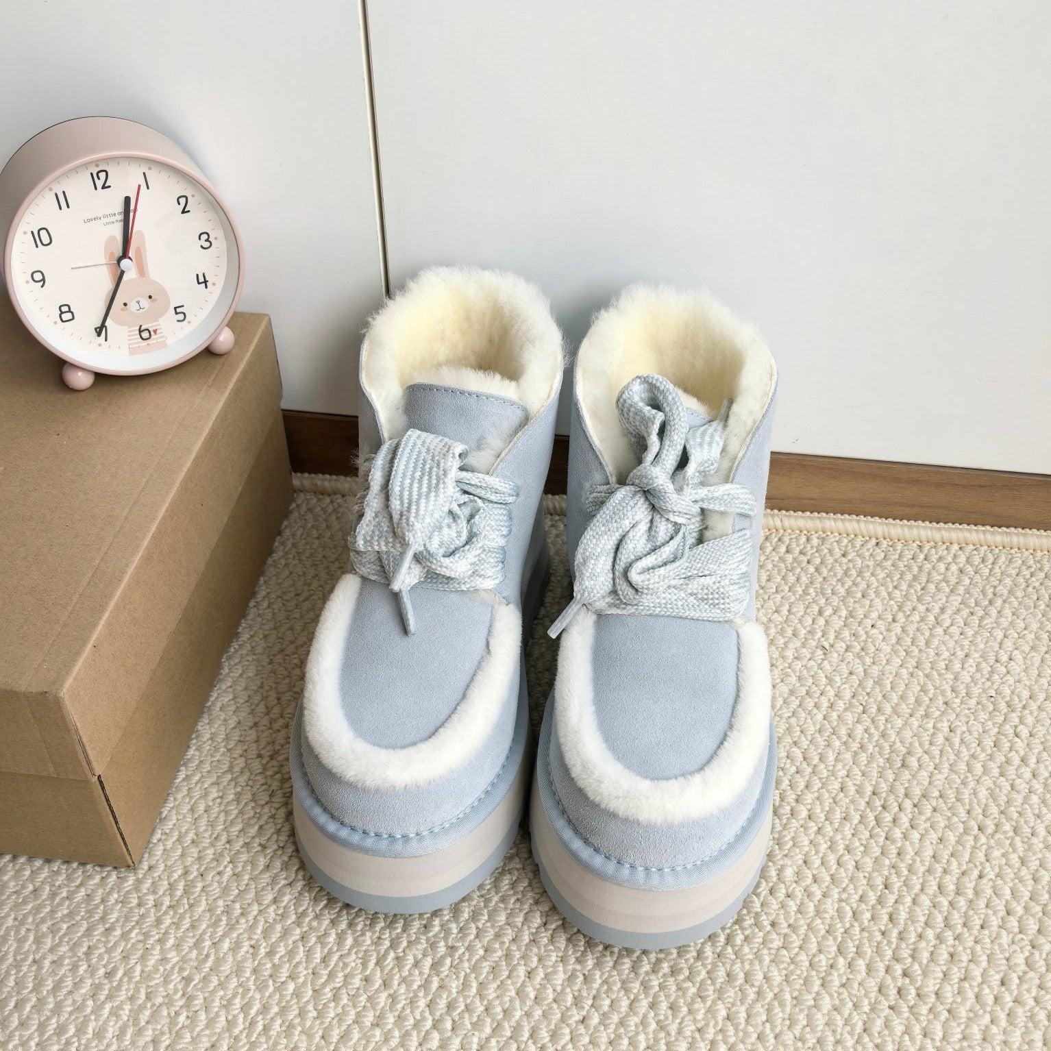 UGG Dopamine Snow Boots Light Blue Wool Suede 512875