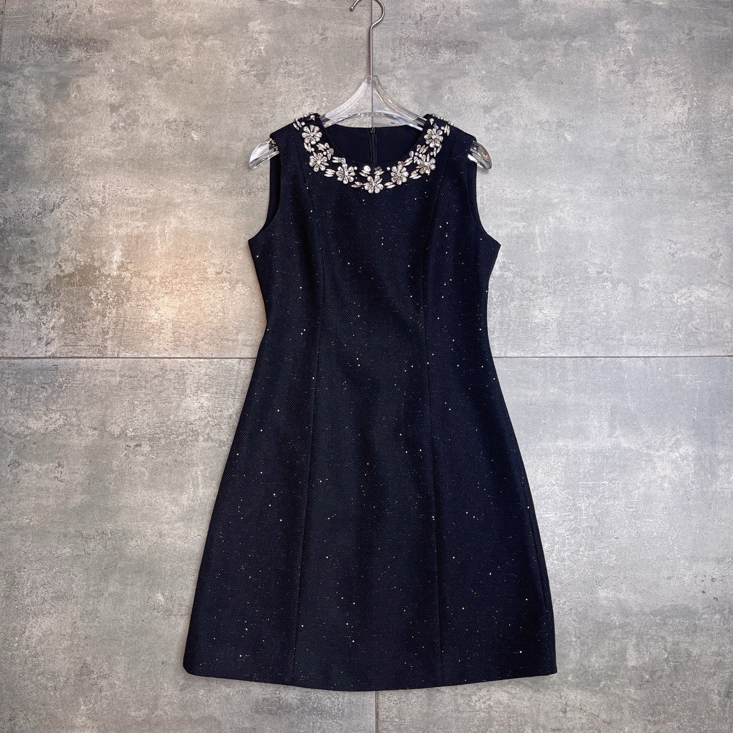 VT 26s Heiress-Style Cocktail Dress Black Silk Polyester 400521