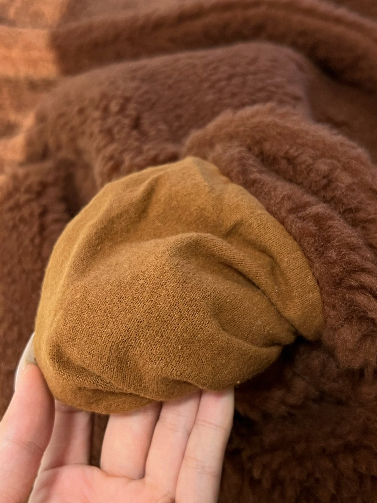 Max Mara 26s Teddy Bear Long Coat Camel Alpaca Wool Silk 429254