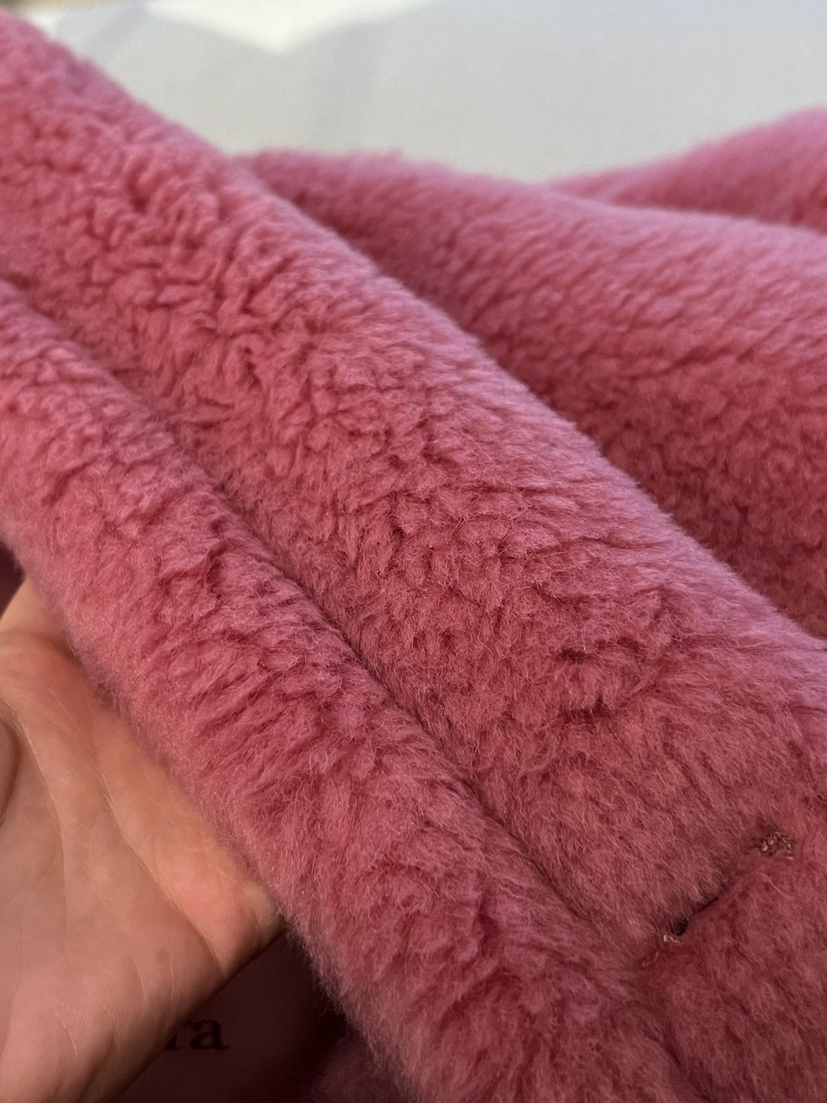 Max Mara Teddy Bear Icon Long Coat Hot Pink Alpaca Wool Silk 429220