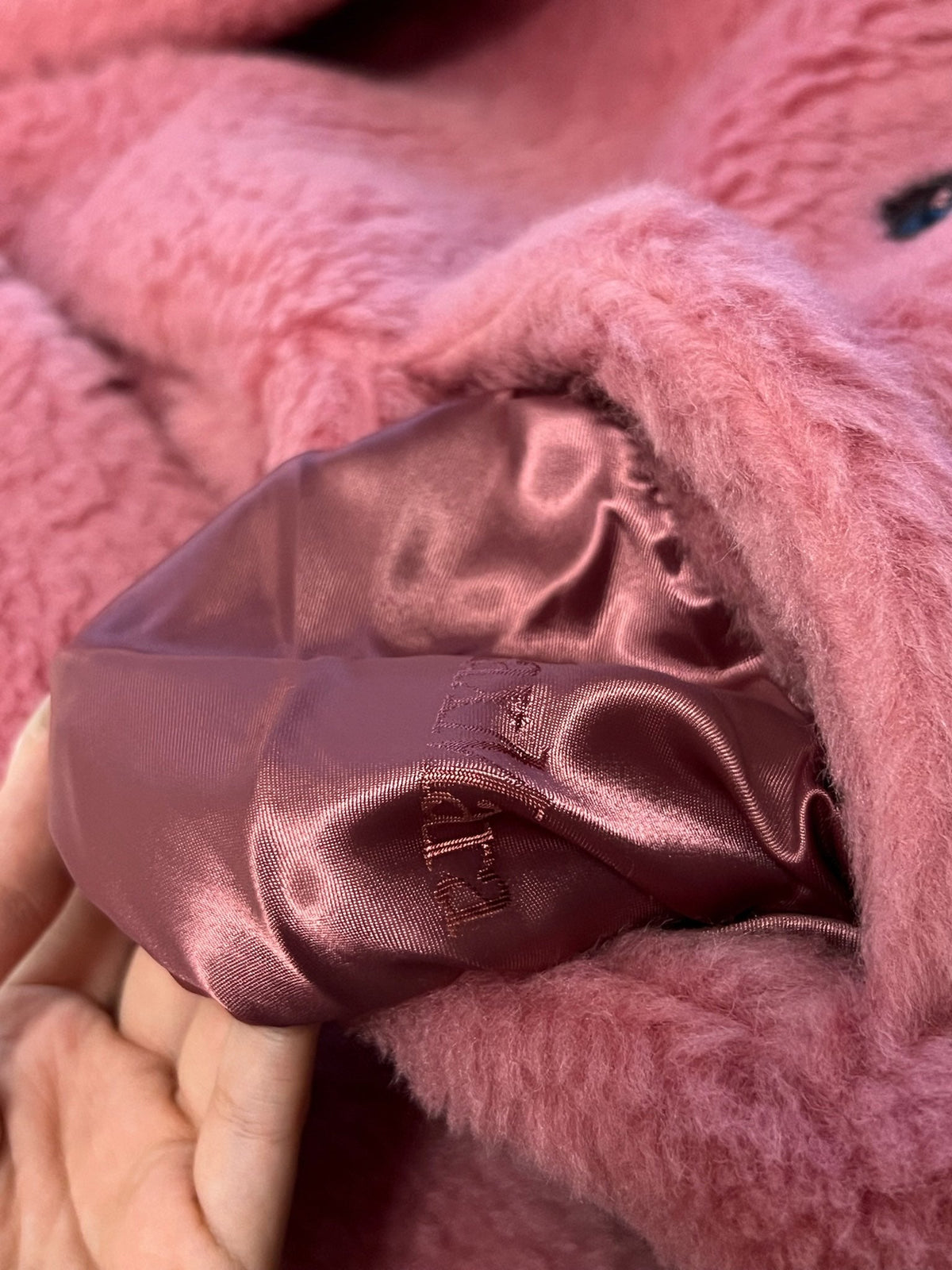 Max Mara Teddy Bear Icon Long Coat Hot Pink Alpaca Wool Silk 429220