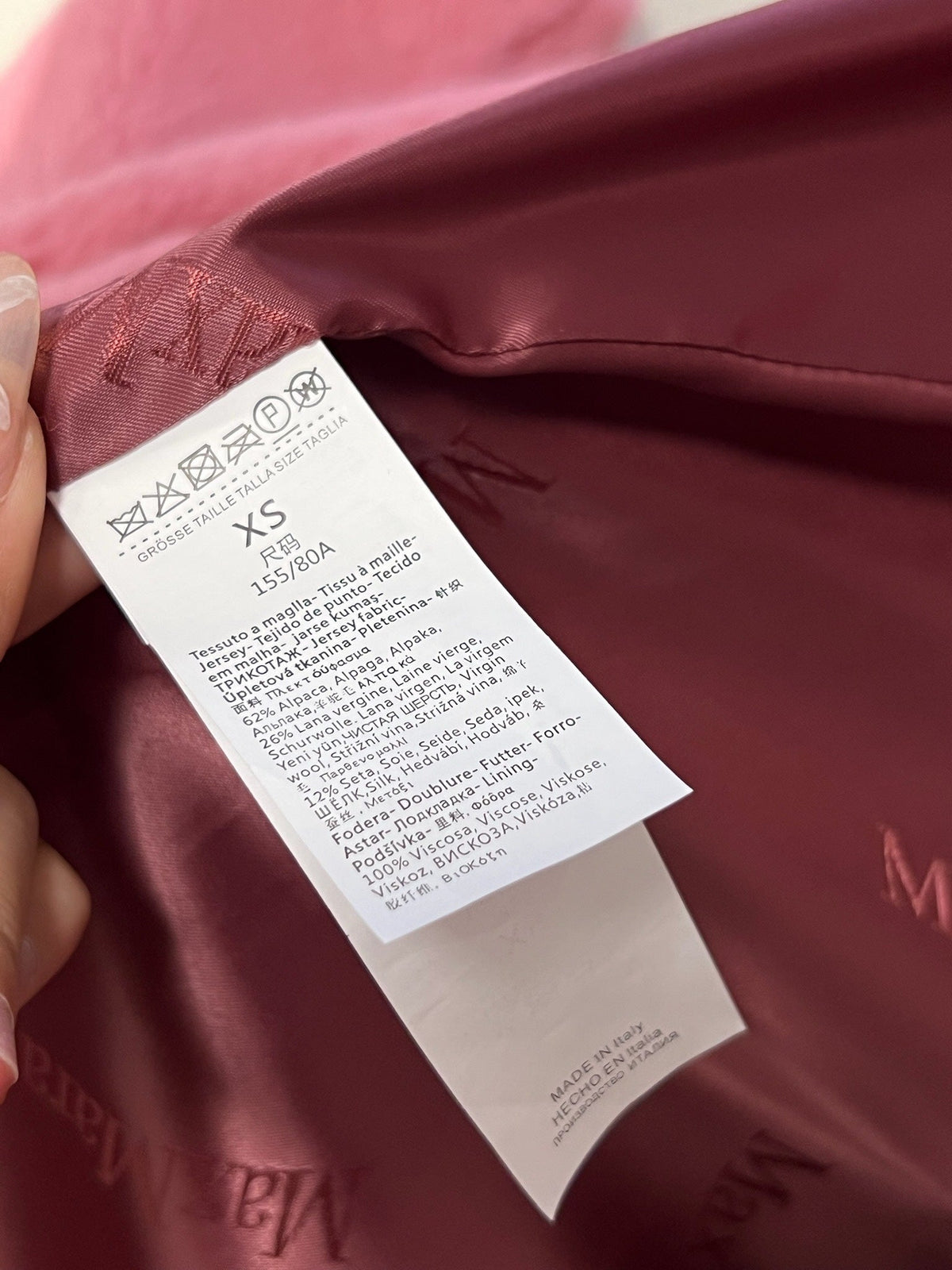 Max Mara Teddy Bear Icon Long Coat Hot Pink Alpaca Wool Silk 429220