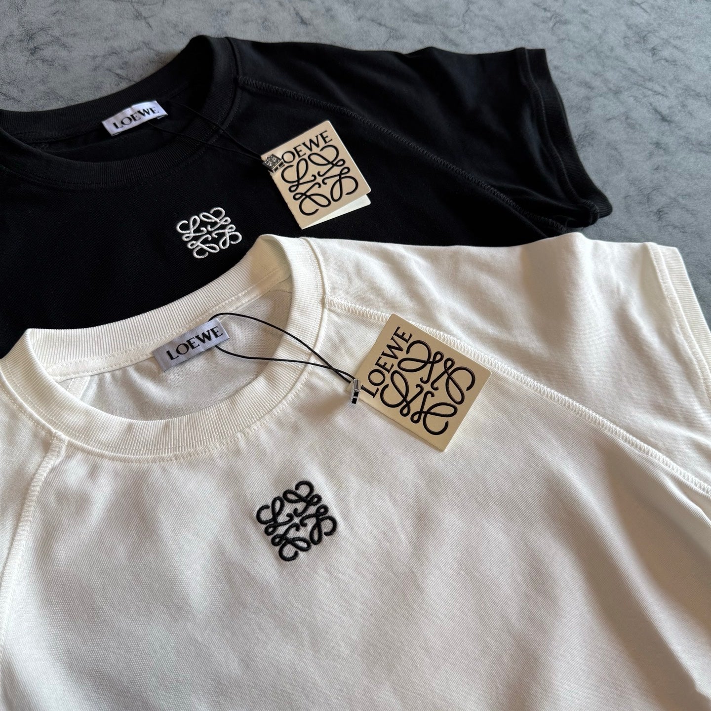 Loewe Anagram T-Shirt Black White Cotton Jersey 350441