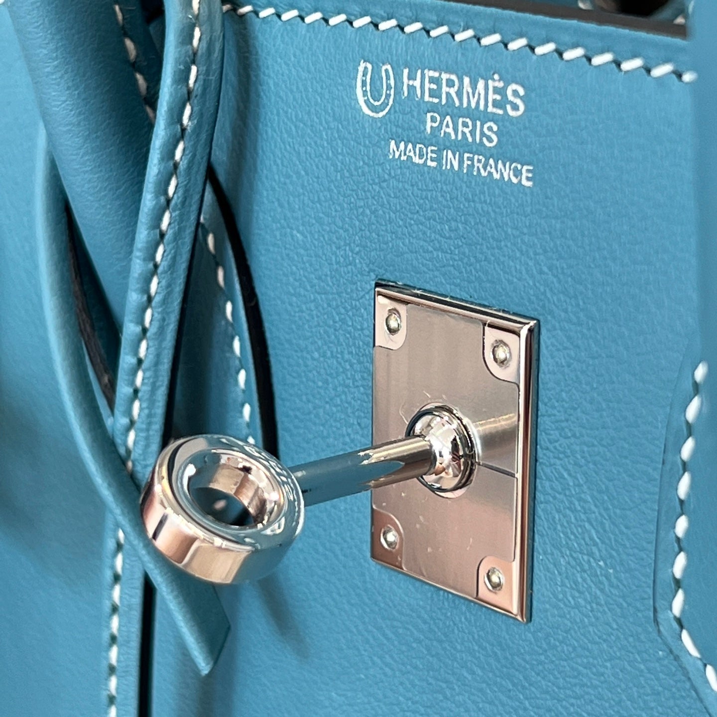 HM Birkin 𝟐𝟓 𝐒𝐰𝐢𝐟𝐭 Blue & Pearl Gray Cowhide Grayiver Hardware (25day to produce) 270223
