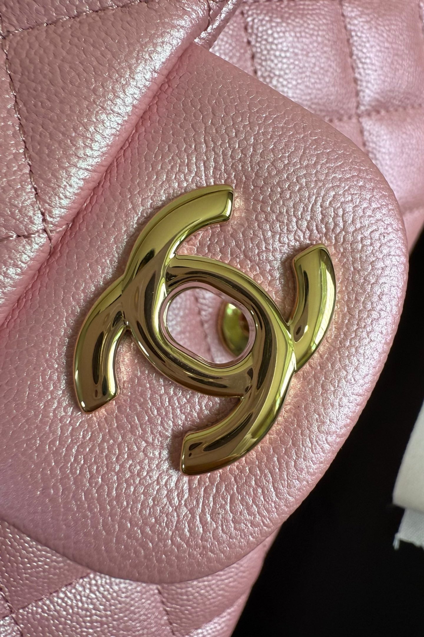 CC Classic Double Flap Bag 20cm Light PInk Caviar Leather