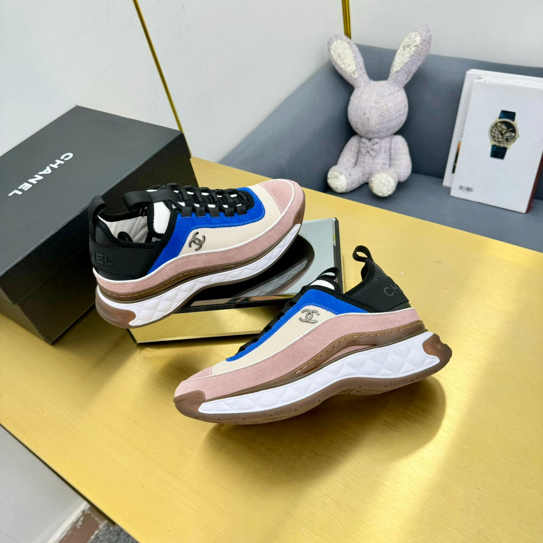 CC 26s Runner Sneakers Pink Blue Black Fabric Suede 139957