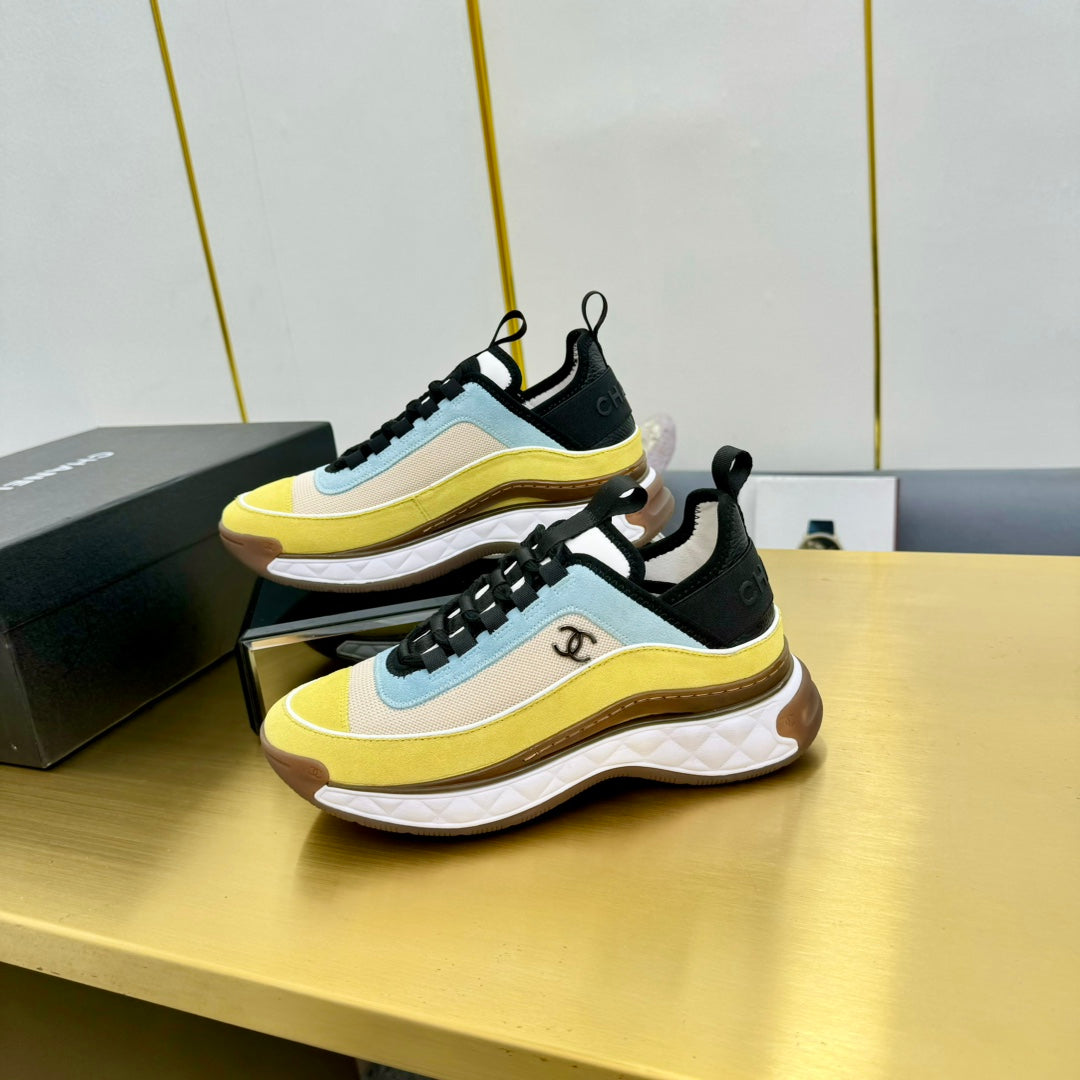 CC 26s Runner Sneakers Yellow Blue Black Fabric Calfskin 139958