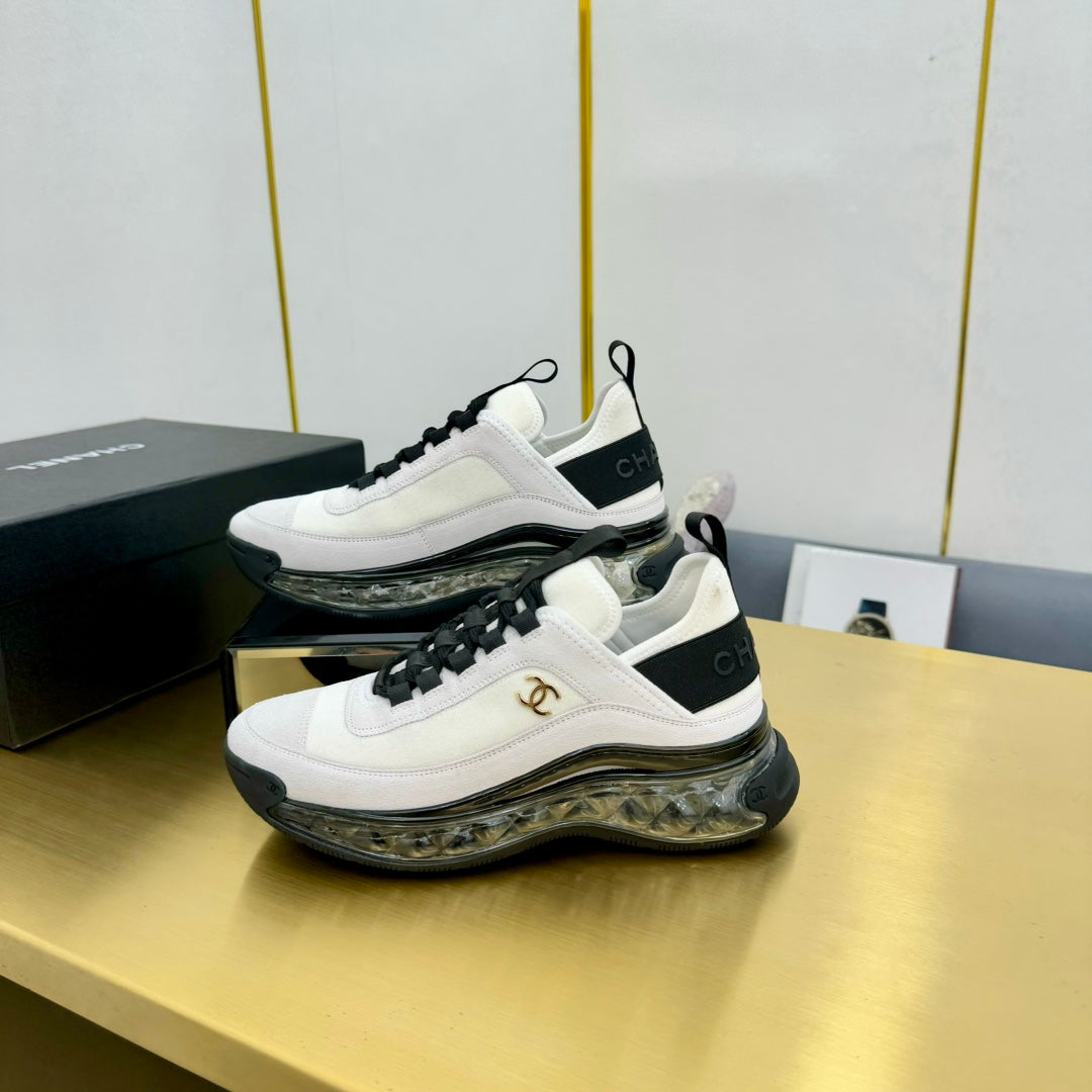 CC 26s Clear Sole Sneakers White Black Velvet 139960