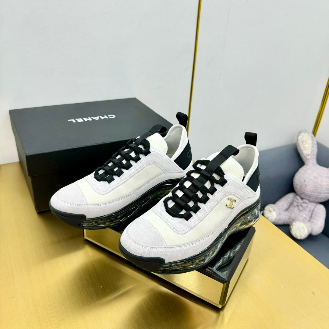 CC 26s Clear Sole Sneakers White Black Velvet 139960