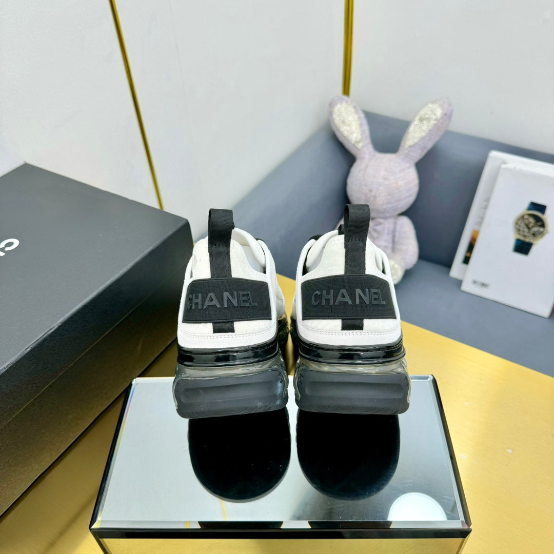 CC 26s Clear Sole Sneakers White Black Velvet 139960