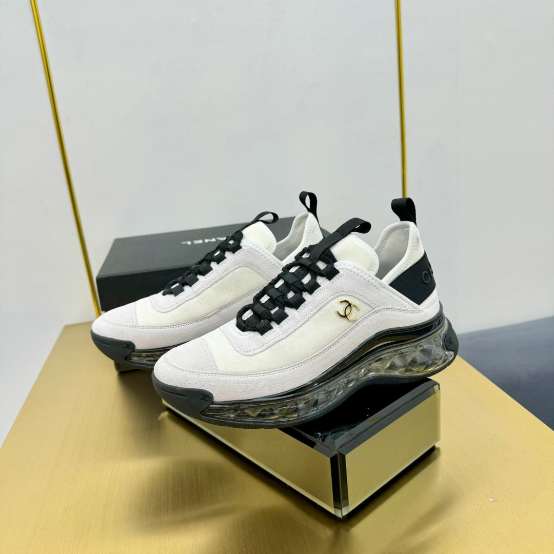 CC 26s Clear Sole Sneakers White Black Velvet 139960