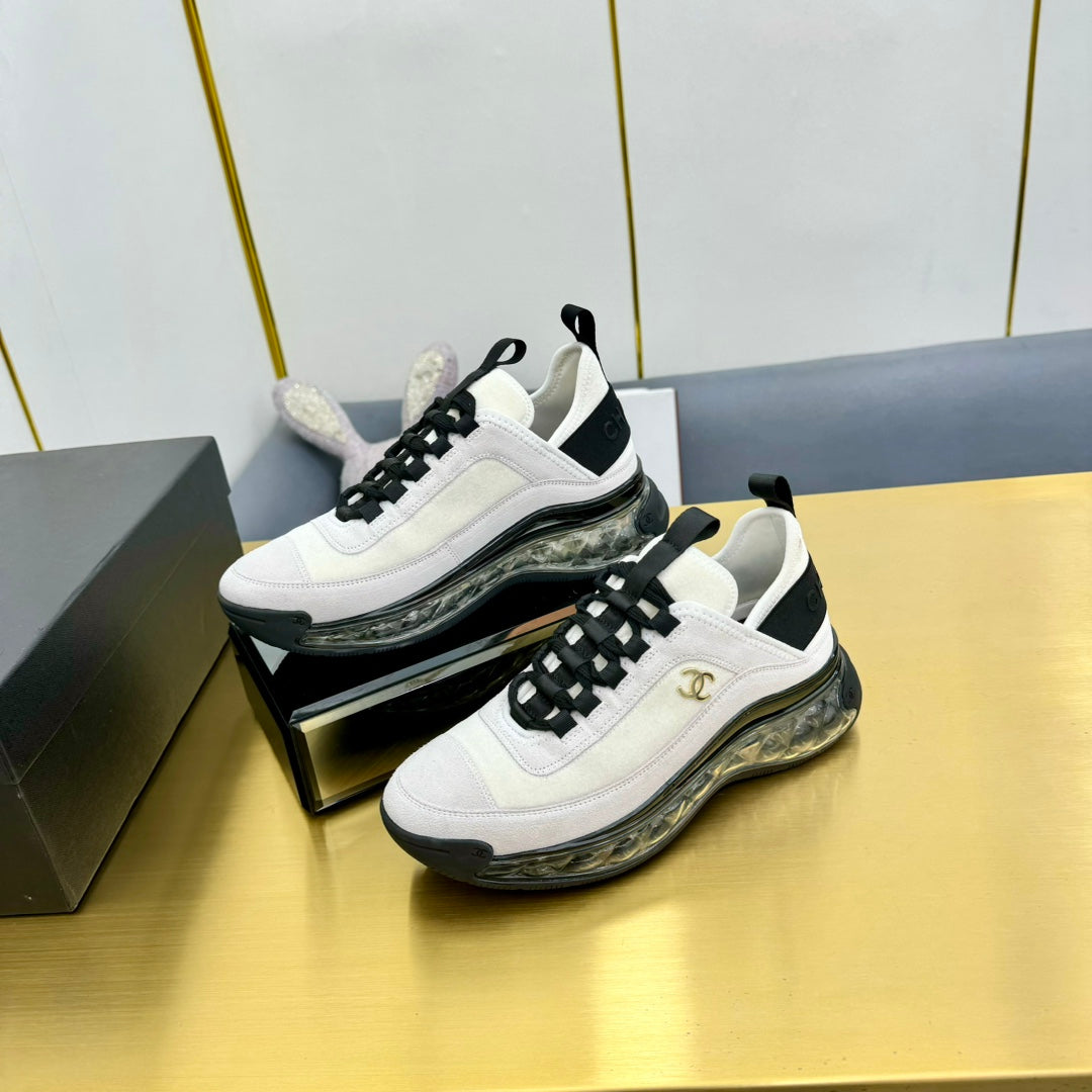 CC 26s Clear Sole Sneakers White Black Velvet 139960