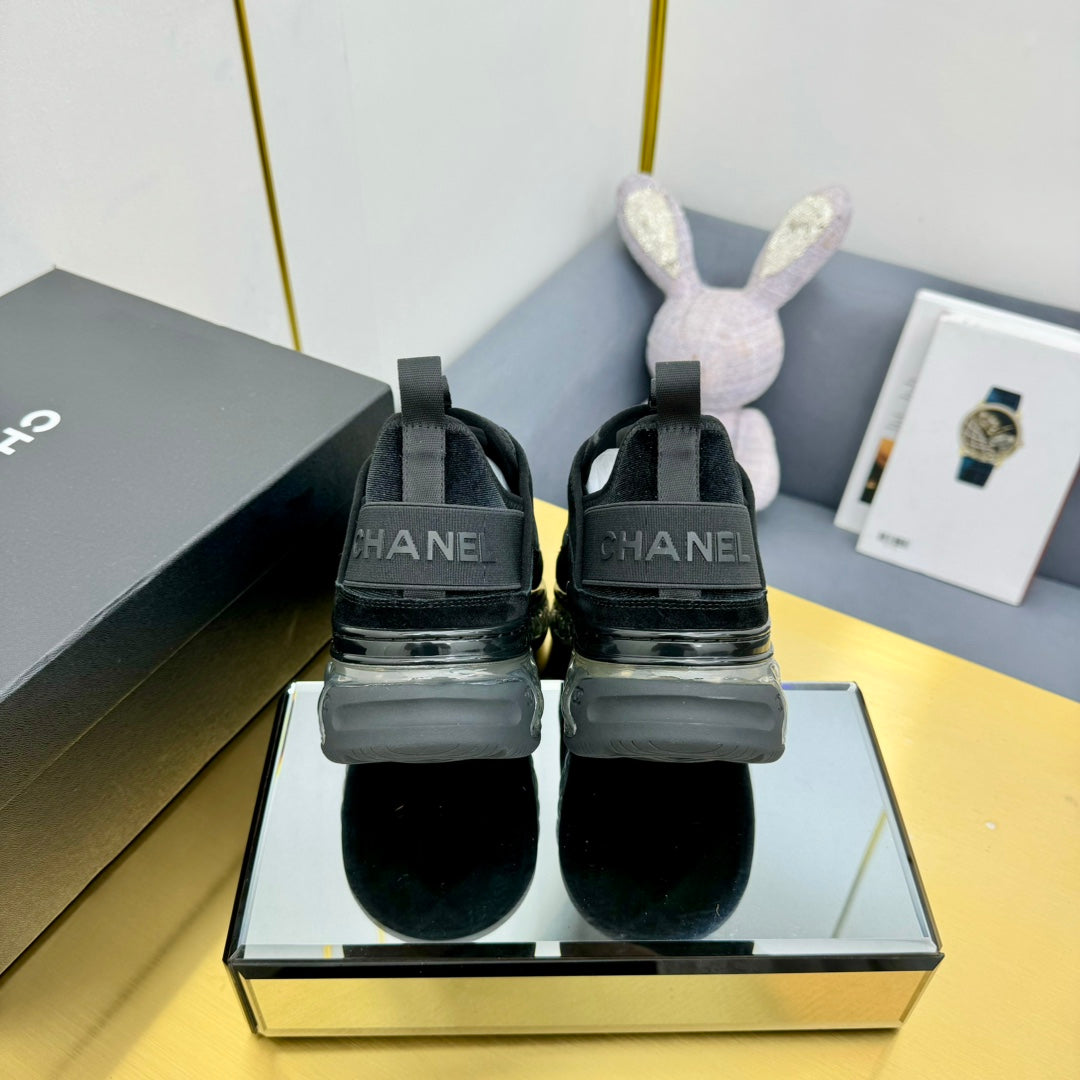 CC 26s Clear Sole Sneakers Black Velvet 139961