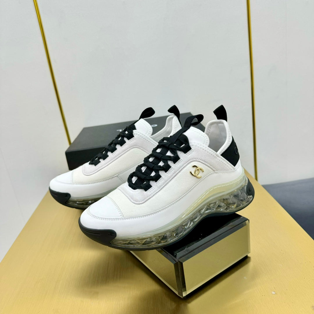 CC 26s Clear Sole Sneakers White Black Calfskin 139963