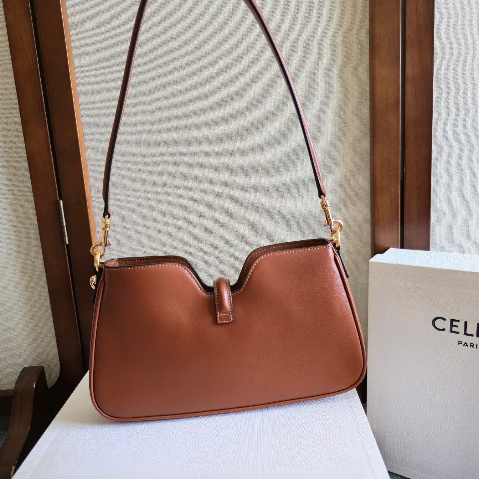 Celine Camille 16 Soft Shoulder Bag Smooth Brown Calfskin