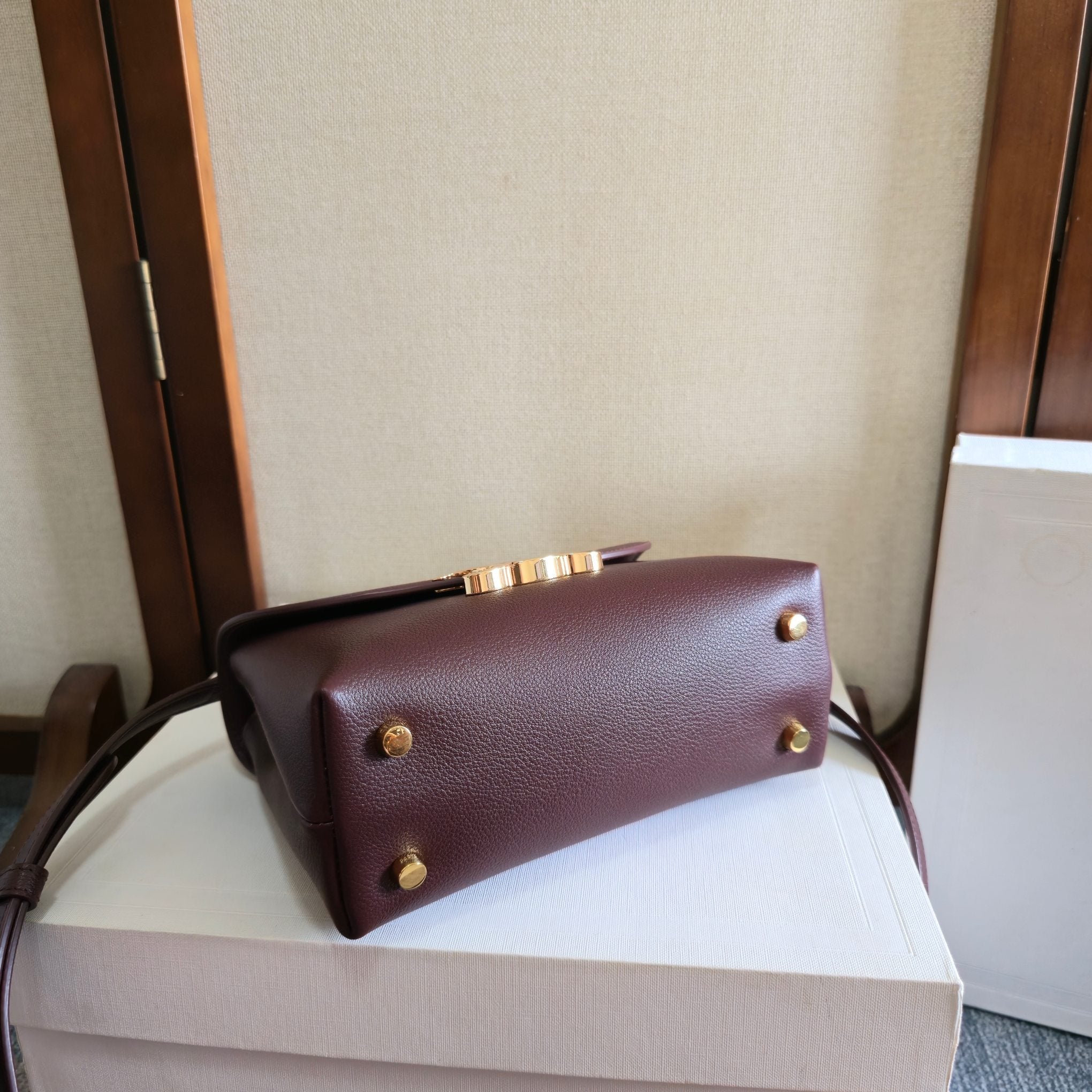 Celine Medium Nino Bag 25.5 Burgundy Calfskin