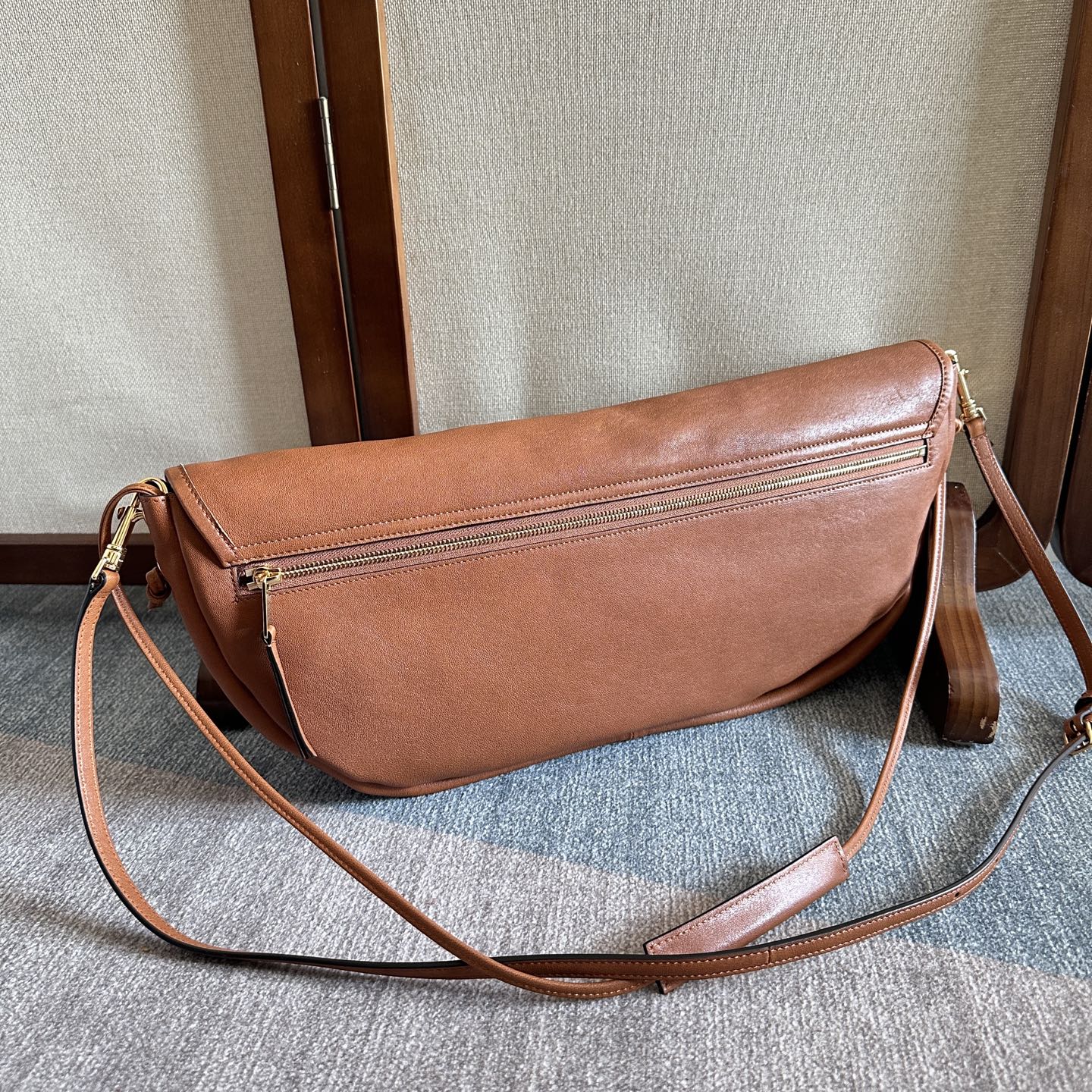 Celine Halfmoon Soft Triomphe Bag Brown Lambskin