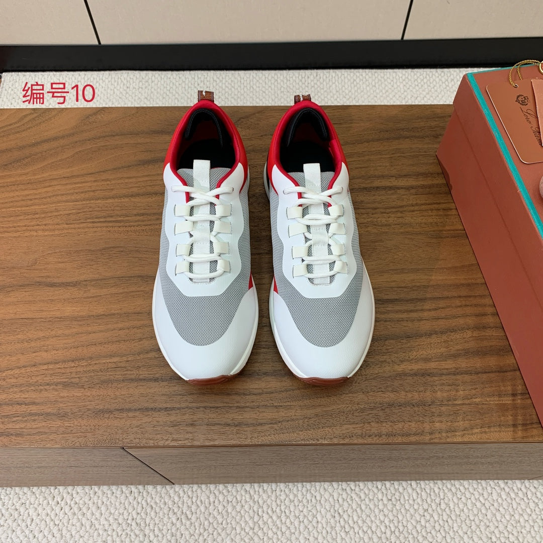 LP Week-End Walk Sneaker In Grey White Mix Red Black Mesh Fabric 984407