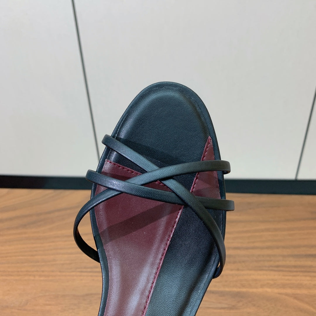 The Row Heel Sandals 30mmBlack Mix Burgundy Sheepskin 325423
