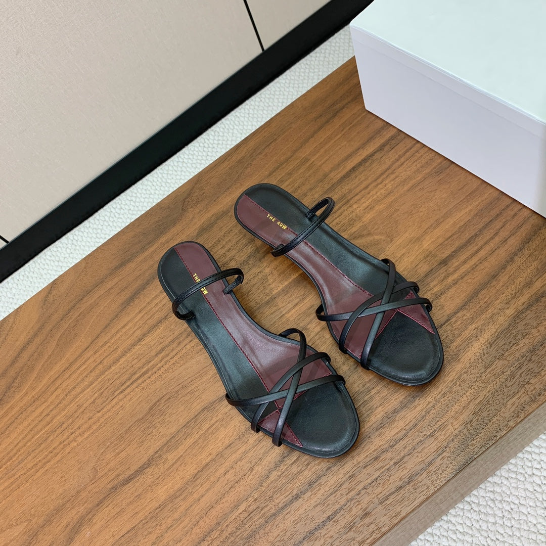 The Row Heel Sandals 30mmBlack Mix Burgundy Sheepskin 325423