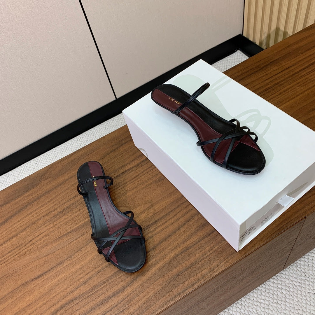The Row Heel Sandals 30mmBlack Mix Burgundy Sheepskin 325423