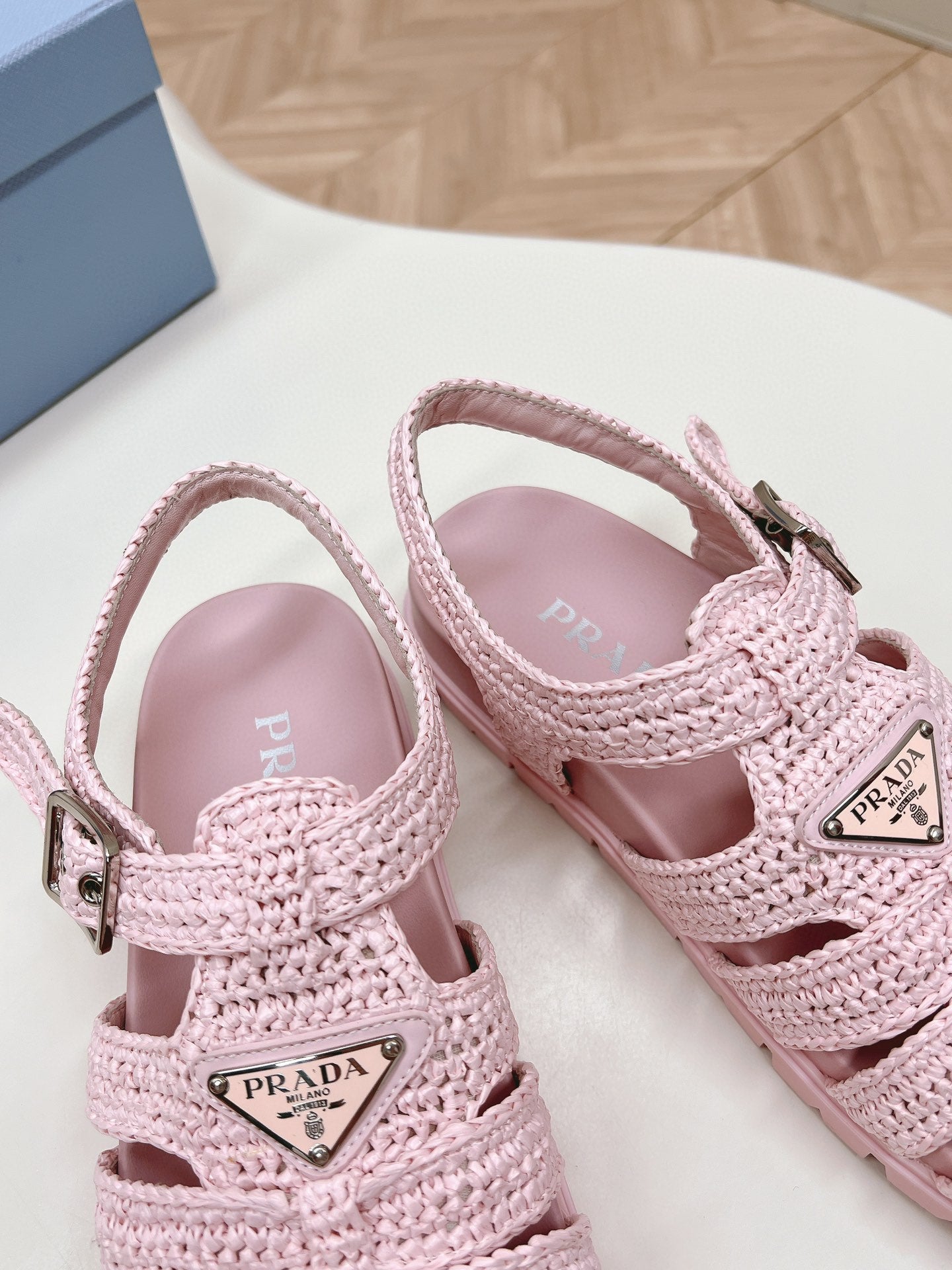 PRA RUBBER FISHERMAN SANDALS LIGHT PINK LAMBSKIN