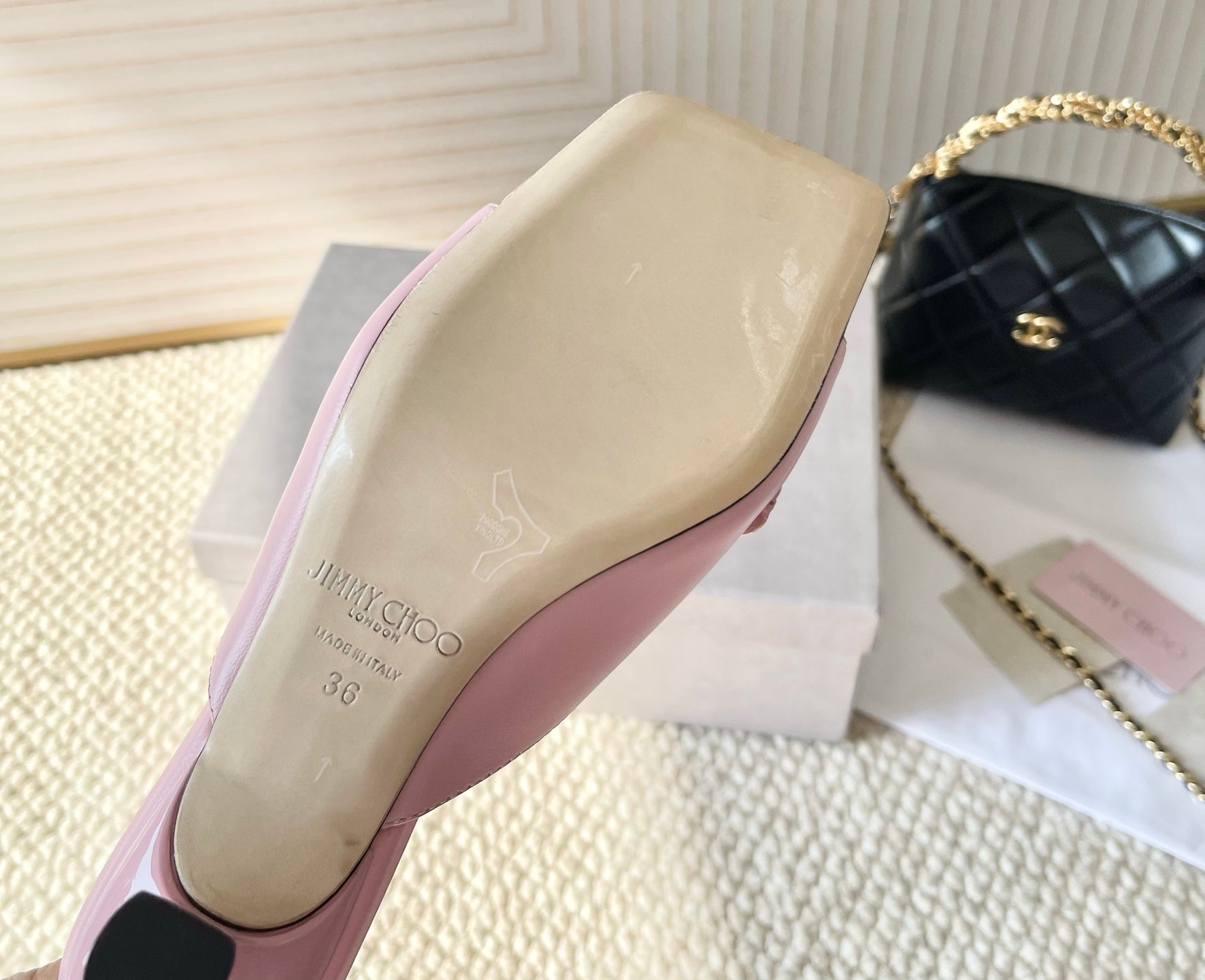 Jimmy Choo Skye Corsage Sandals Pink Sheepskin 669835