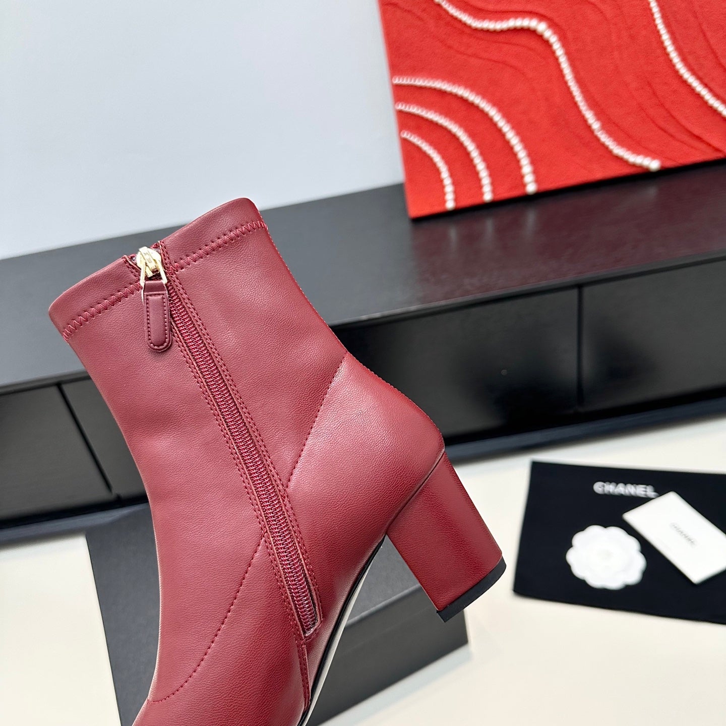 CC 26s Square Toe Blocked Heel Ankle Boot Sheepskin 992588