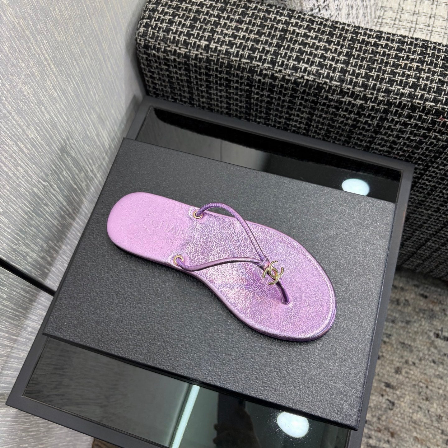 CC 2026 Thong Sandal Purple Metalic Calfskin 826184