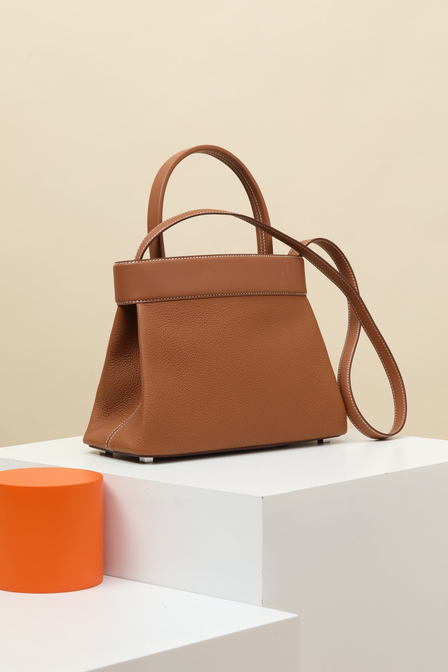 HM Medor Bag With Collier De Chien Clasp Brown Togo And Swift Calfskin 269928
