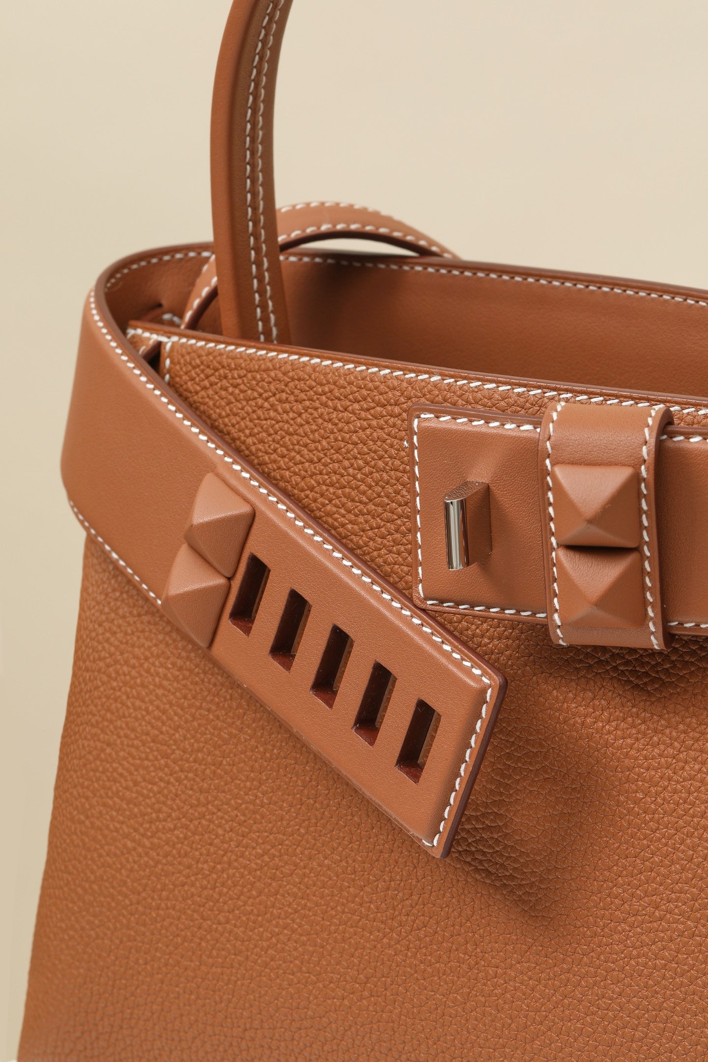 HM Medor Bag With Collier De Chien Clasp Brown Togo And Swift Calfskin 269928