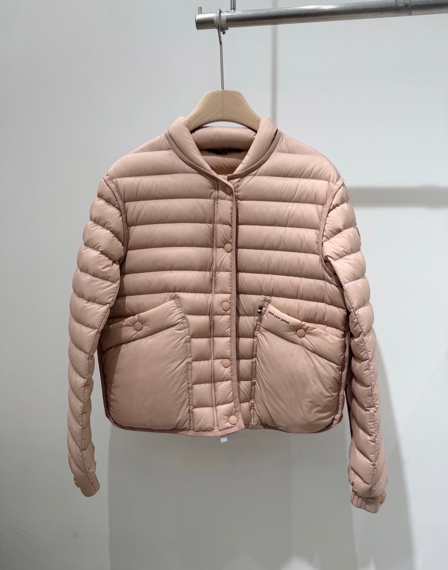 MC 2025 Furry Vest Pink And Cream Lambskin Down