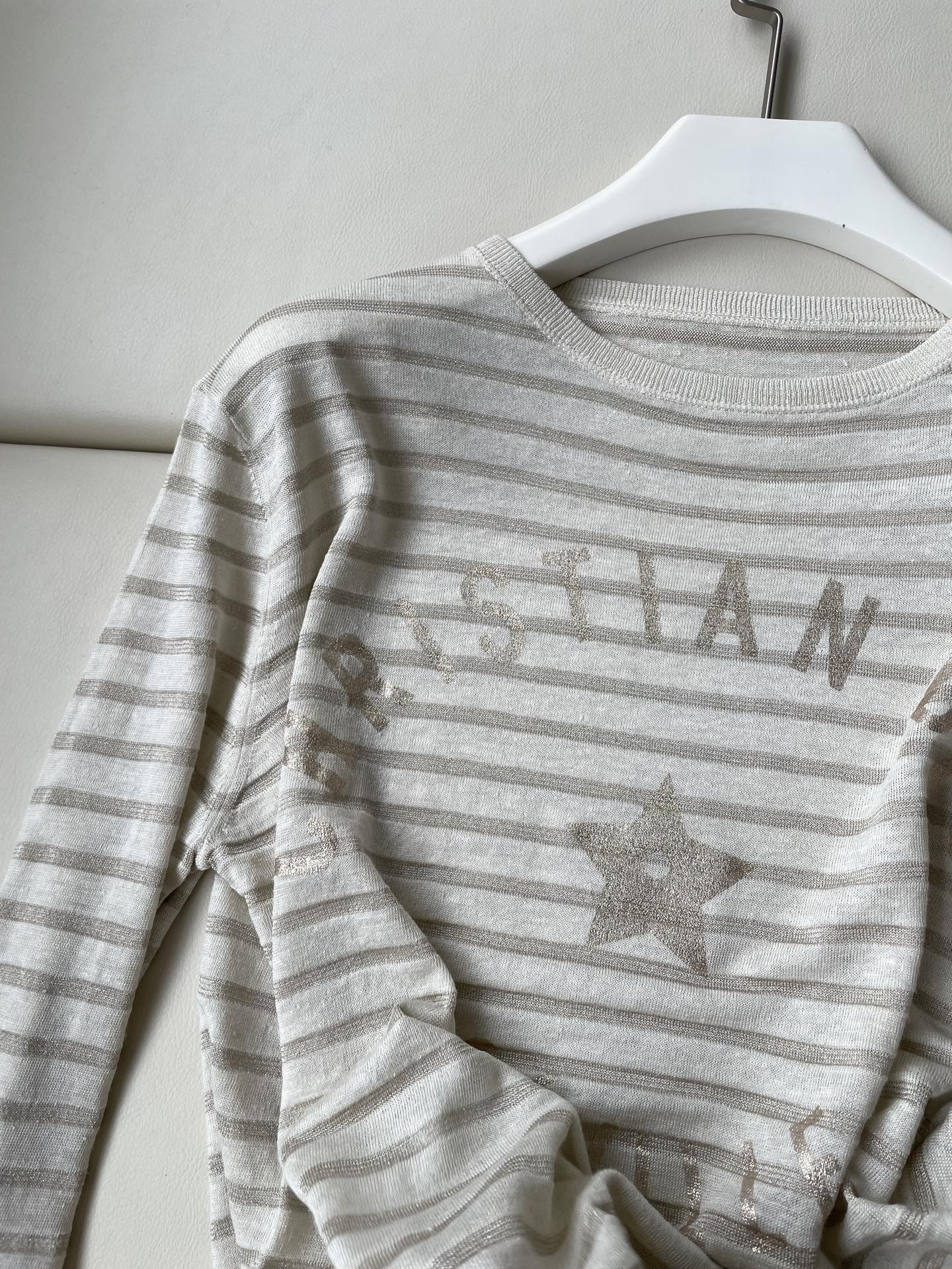 CD Long-sleeved Shirt White Linen Cashmere