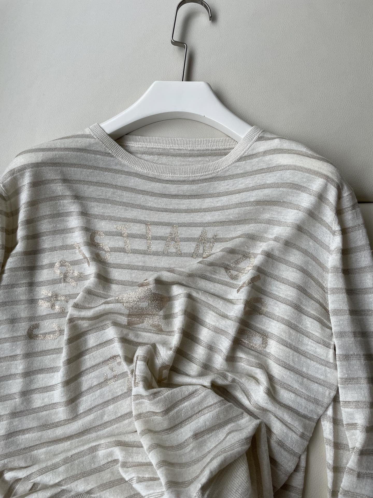 CD Long-sleeved Shirt White Linen Cashmere